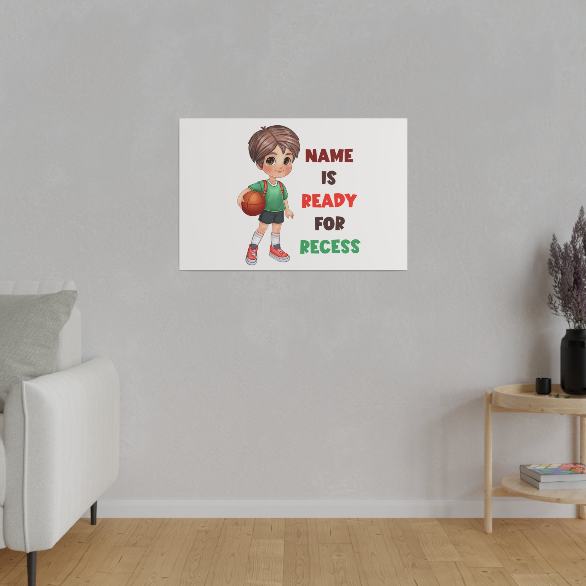 Recess Boy Matte Canvas, Stretched, 0.75"