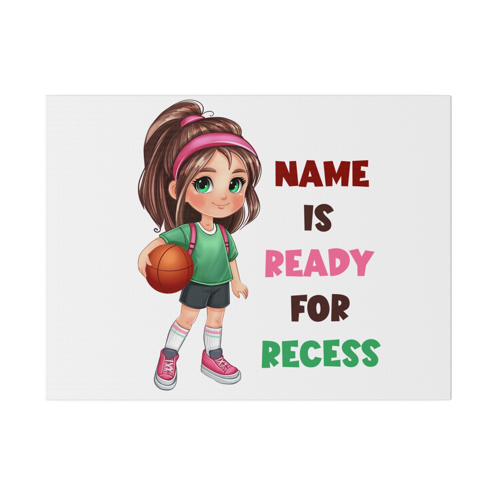 Recess Girl Matte Canvas, Stretched, 0.75"