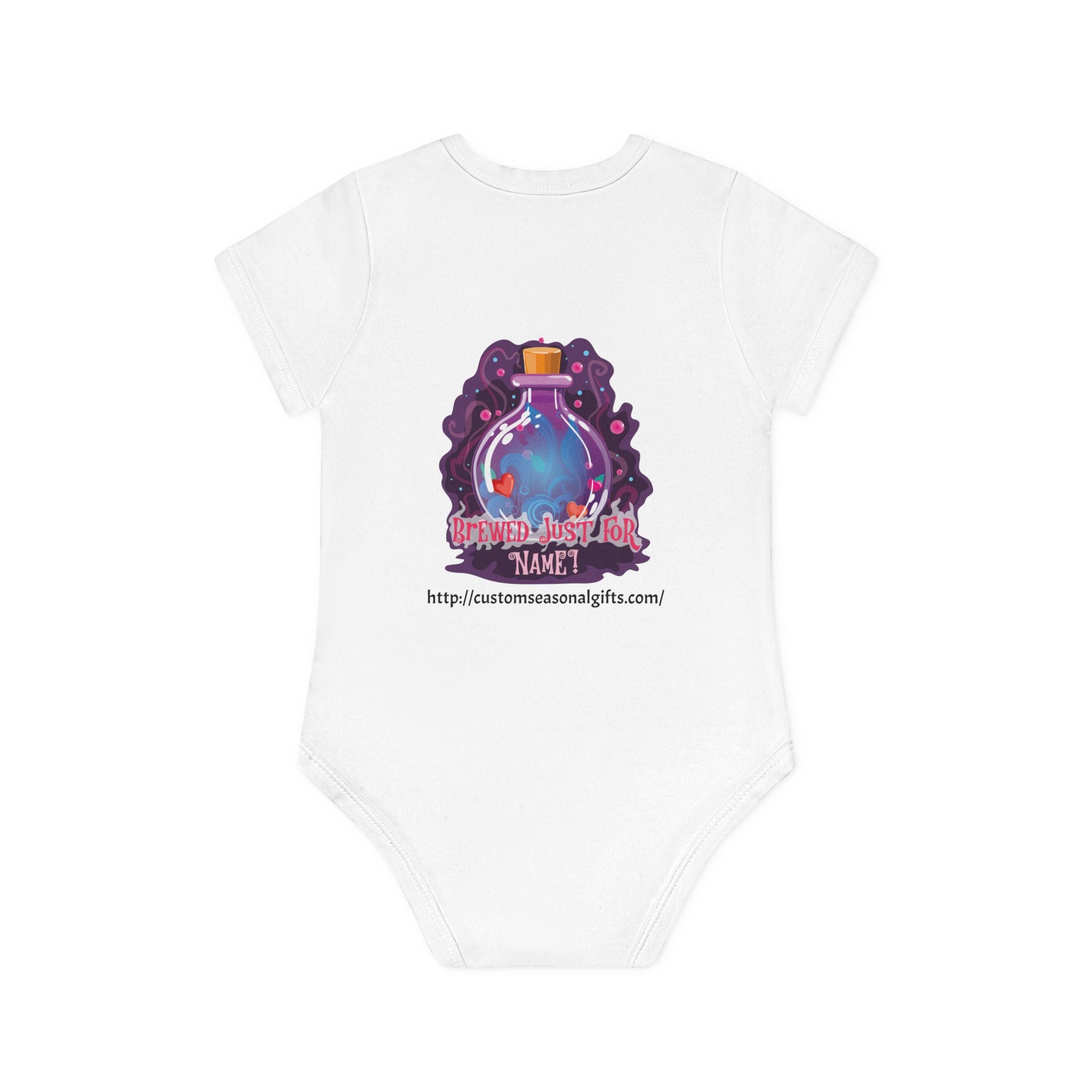 Baby Organic Short Sleeve Bodysuit - Brewed Just For You - Customizable