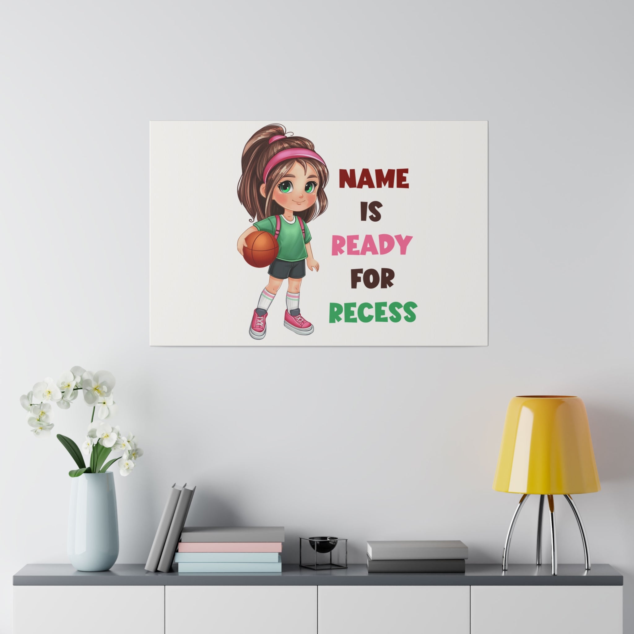 Recess Girl Matte Canvas, Stretched, 0.75"