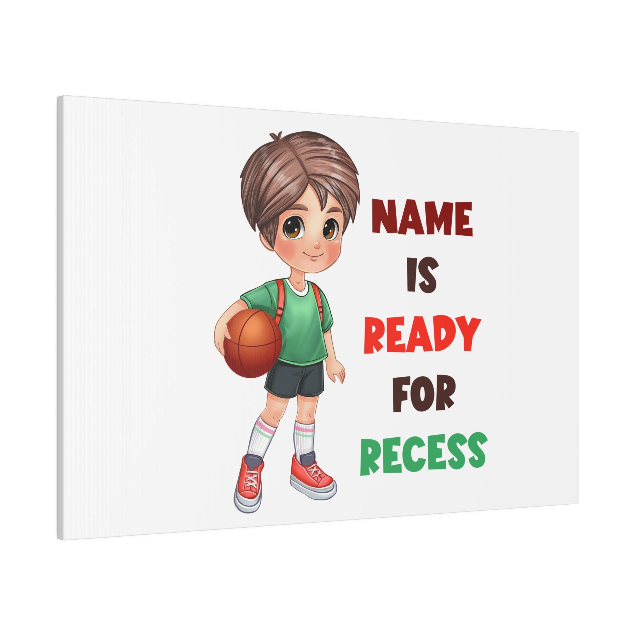 Recess Boy Matte Canvas, Stretched, 0.75"