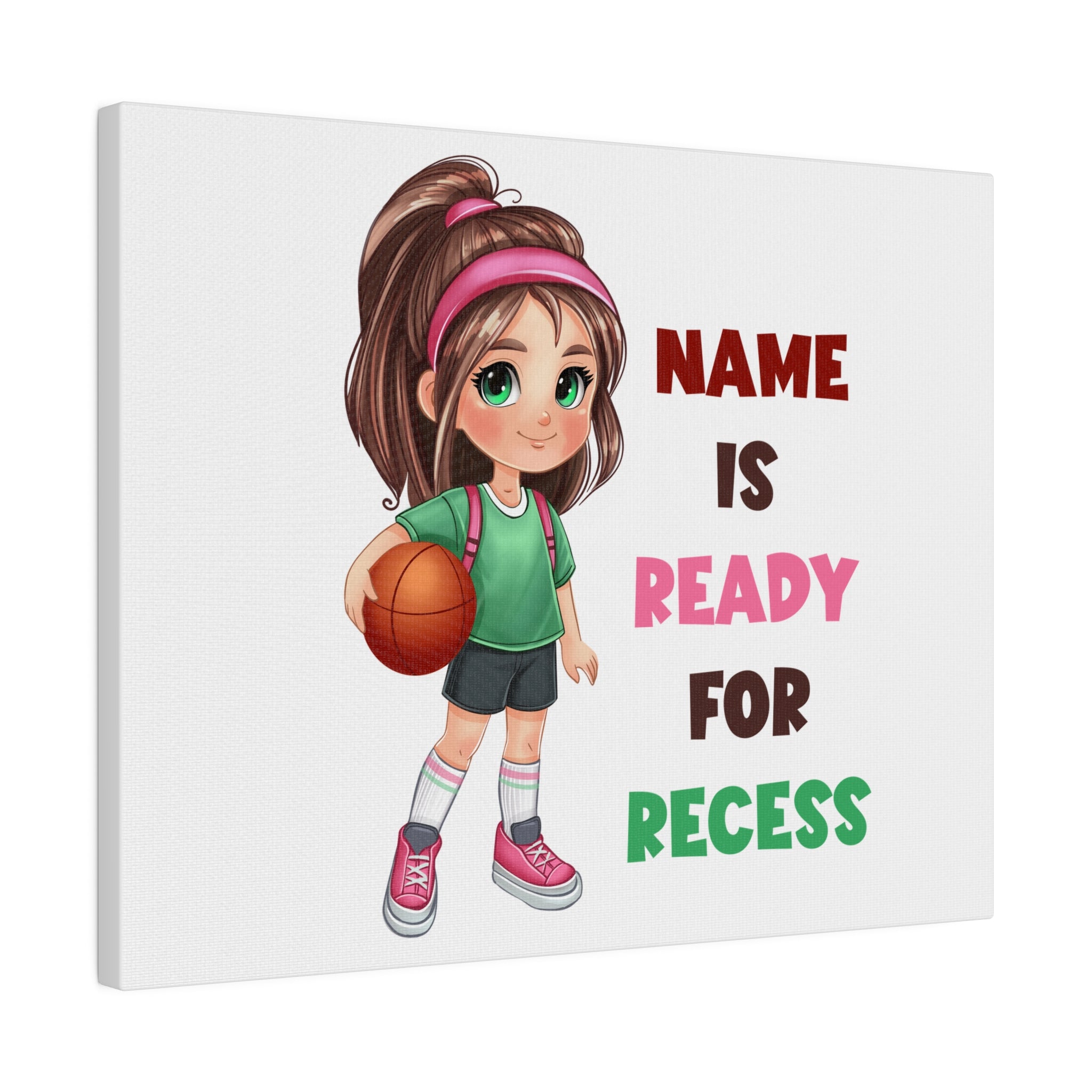 Recess Girl Matte Canvas, Stretched, 0.75"