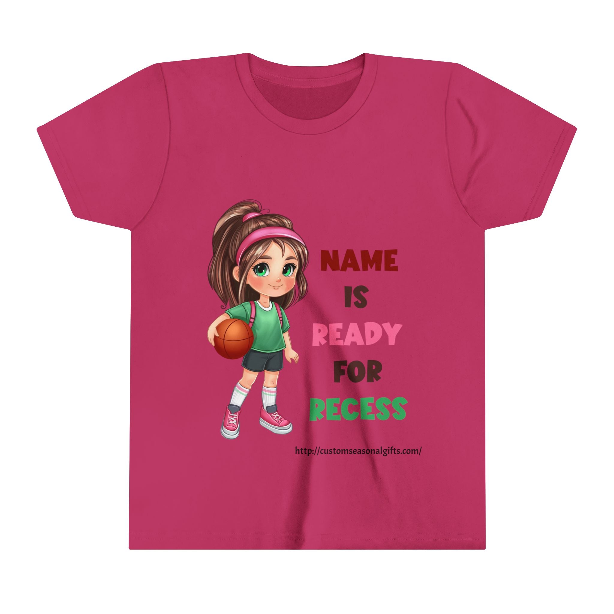 Ready For Recess Girl Customizable Youth Short Sleeve Tee