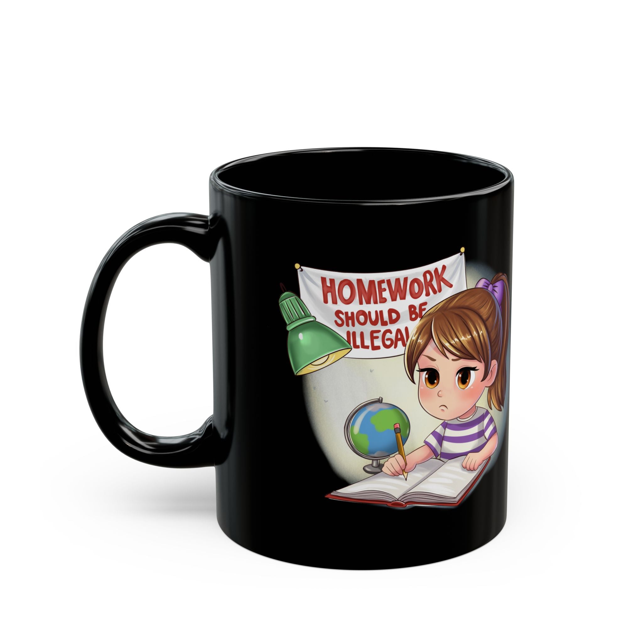 Homework should be illegal Black Mug (11oz)