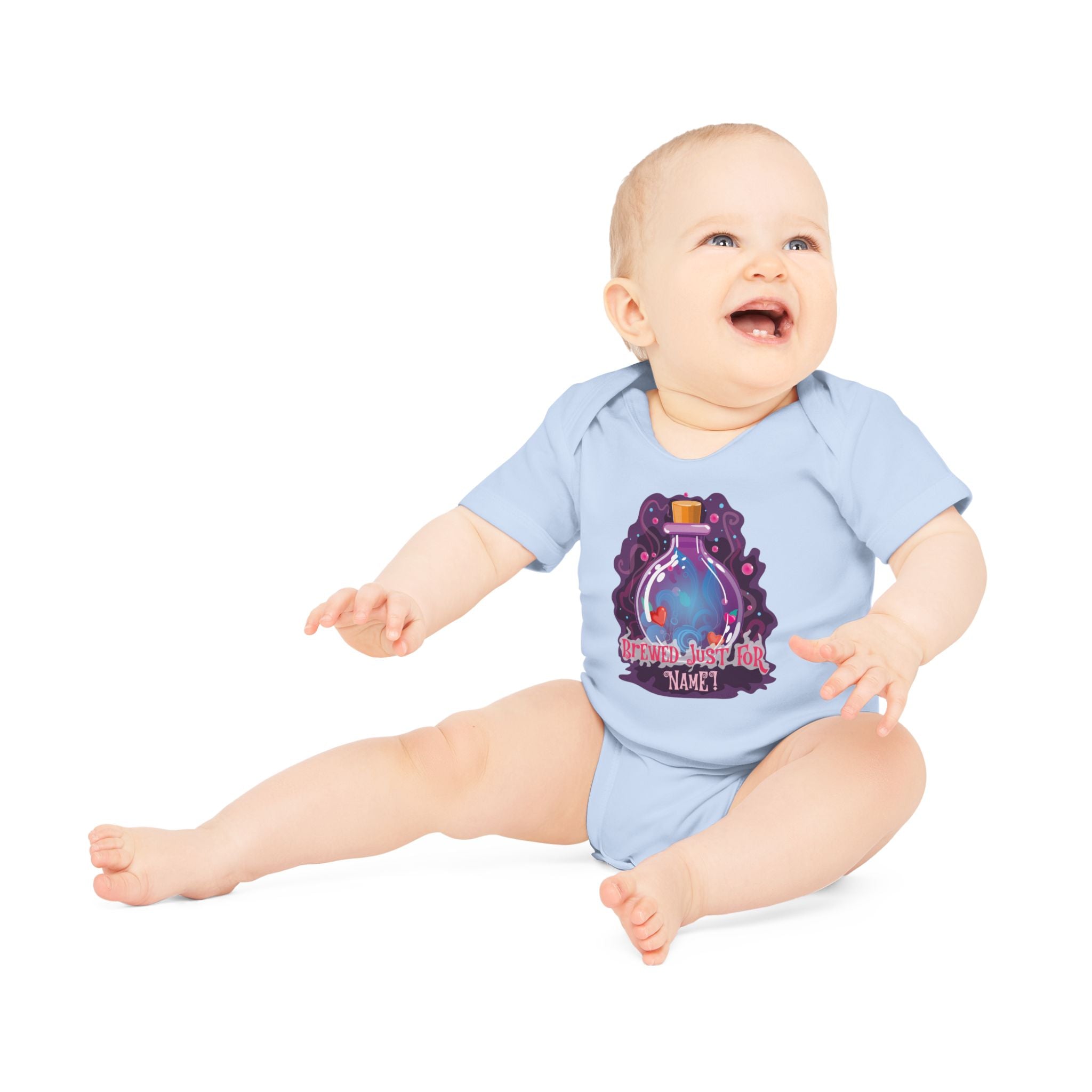 Baby Organic Short Sleeve Bodysuit - Brewed Just For You - Customizable