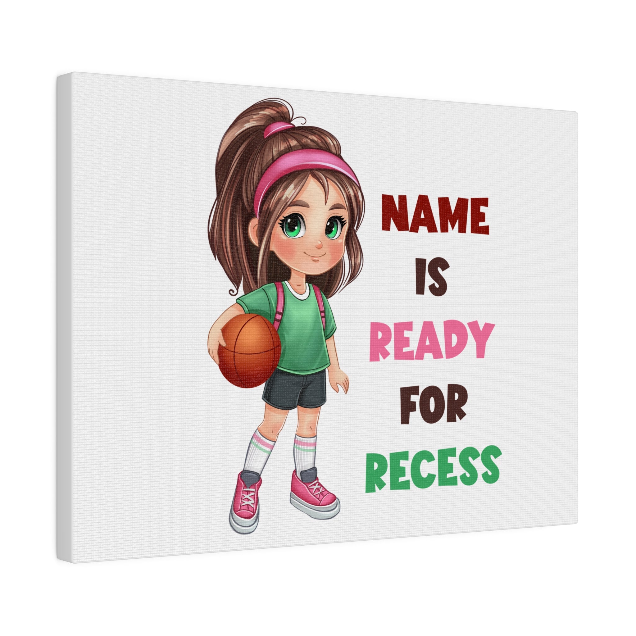 Recess Girl Matte Canvas, Stretched, 0.75"