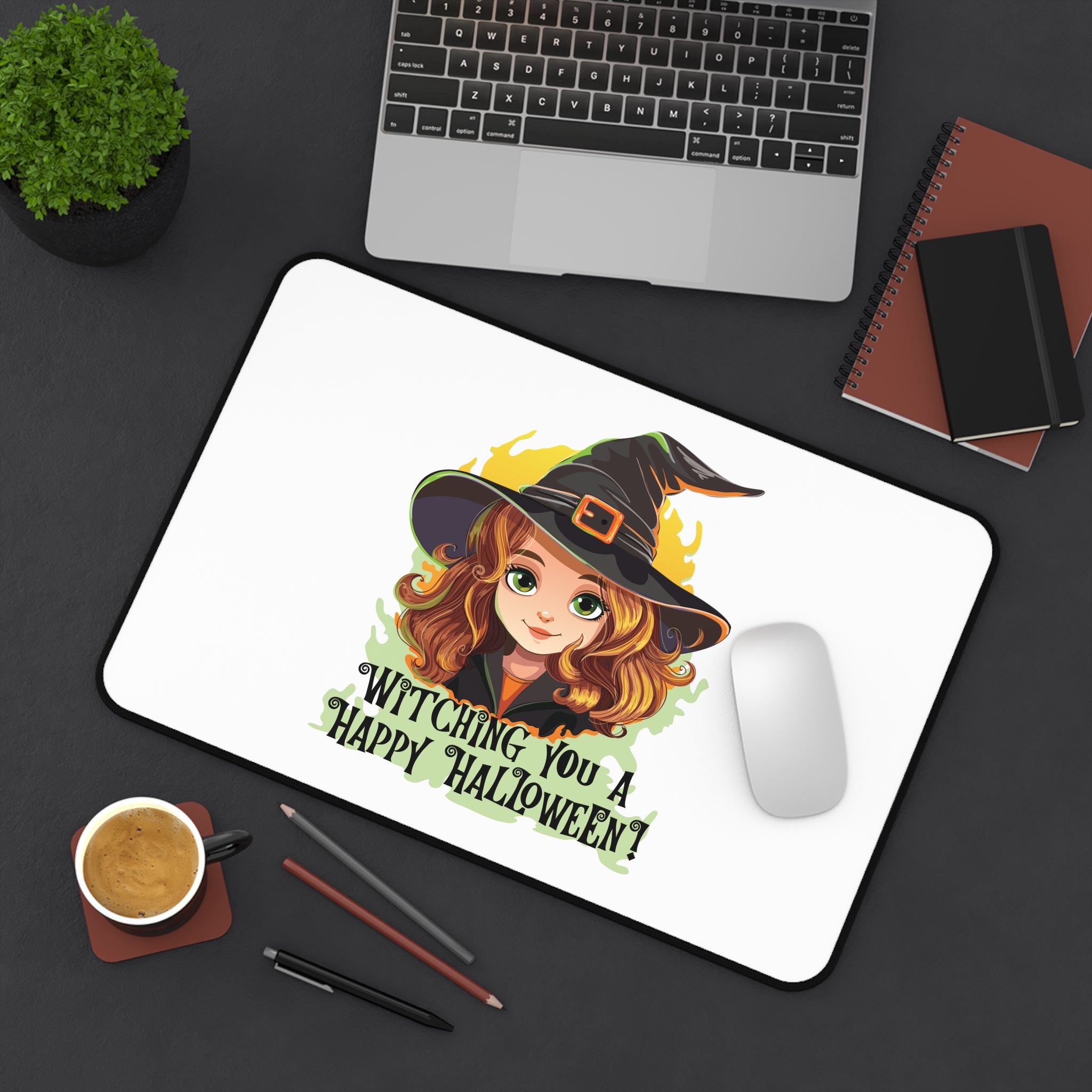 witching you halloween Desk Mat