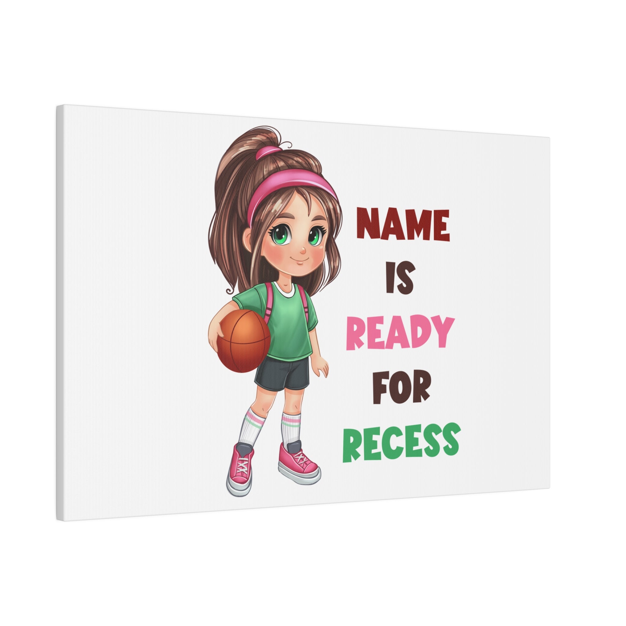 Recess Girl Matte Canvas, Stretched, 0.75"