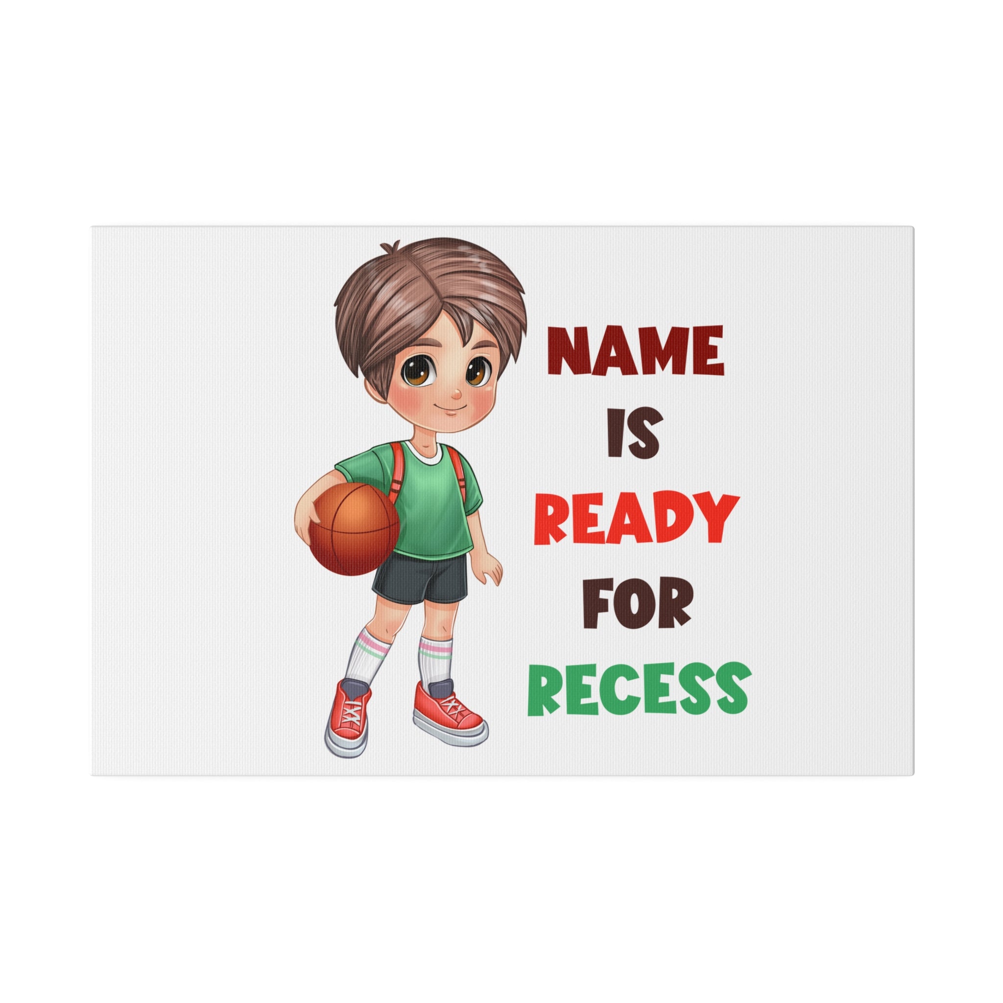 Recess Boy Matte Canvas, Stretched, 0.75"