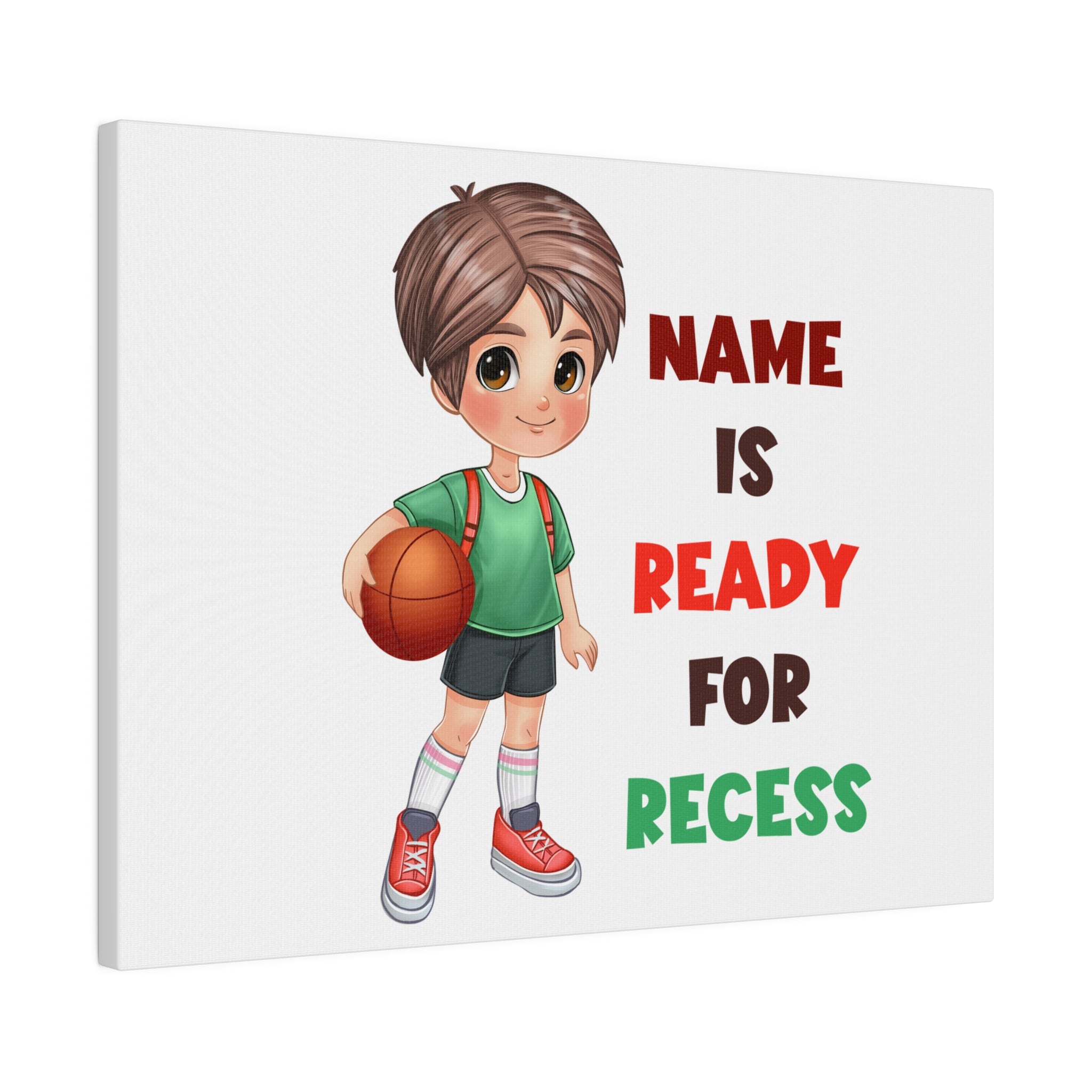 Recess Boy Matte Canvas, Stretched, 0.75"