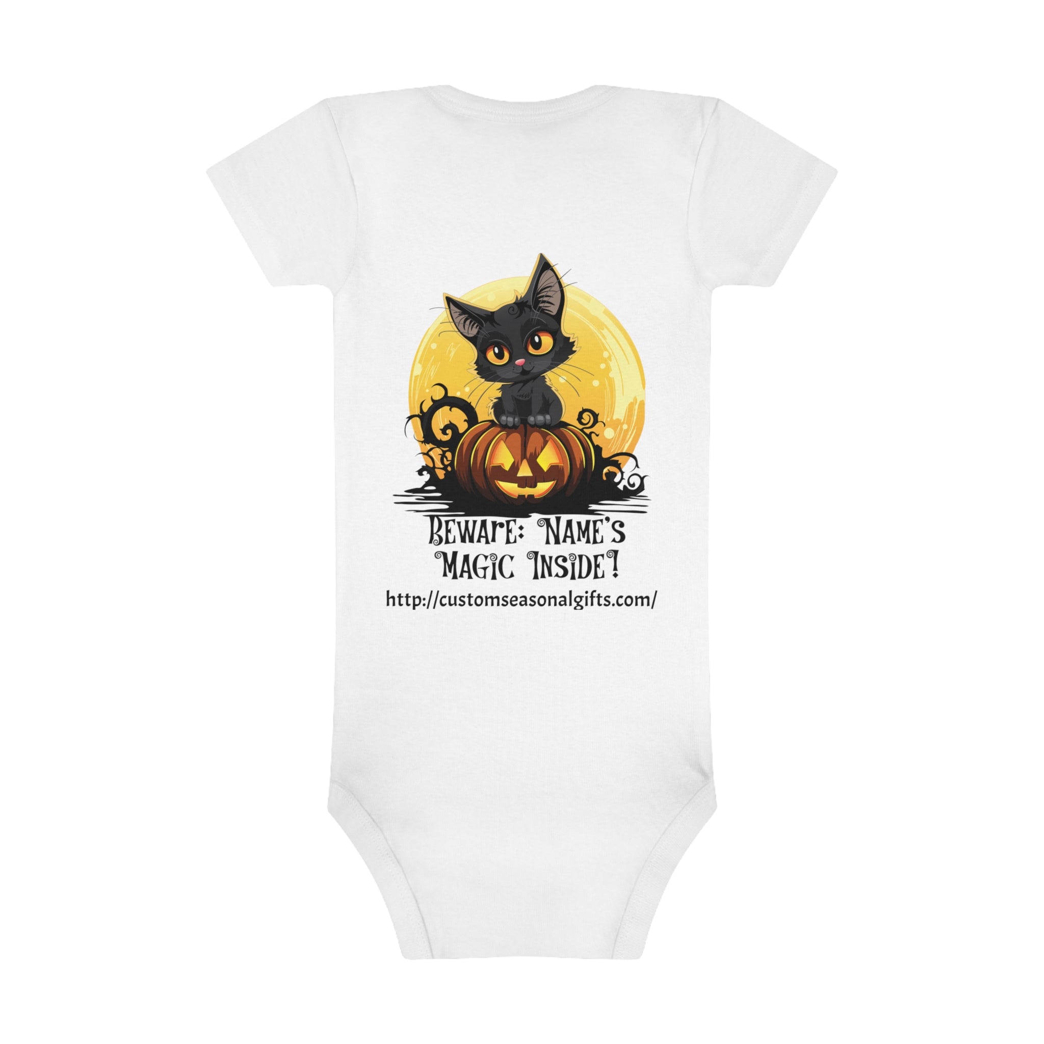 Beware Magic Inside Customizable Onesie® Organic Baby Bodysuit