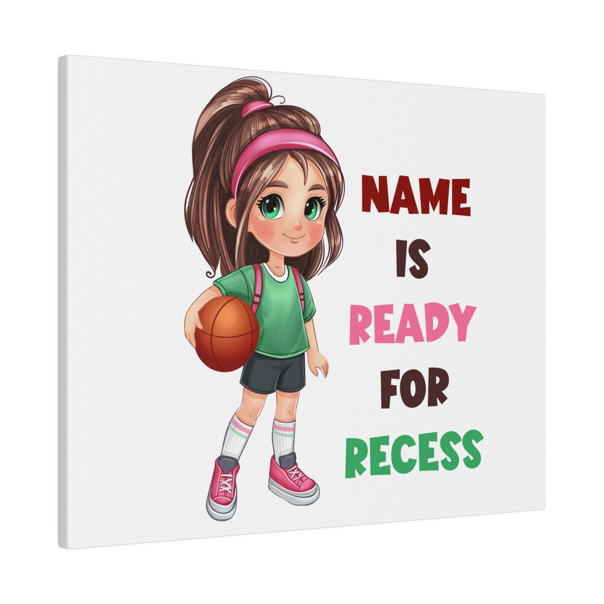 Recess Girl Matte Canvas, Stretched, 0.75"