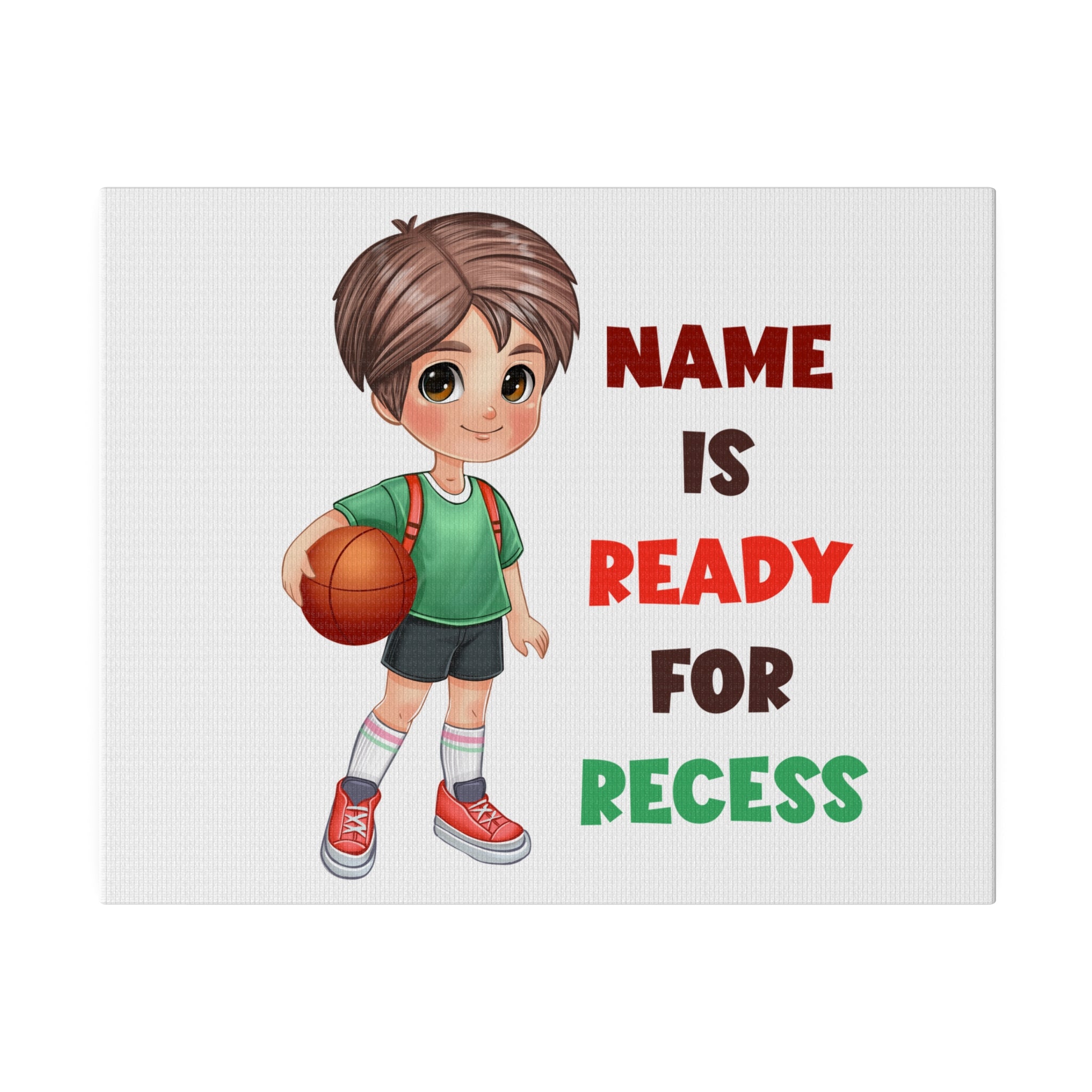 Recess Boy Matte Canvas, Stretched, 0.75"