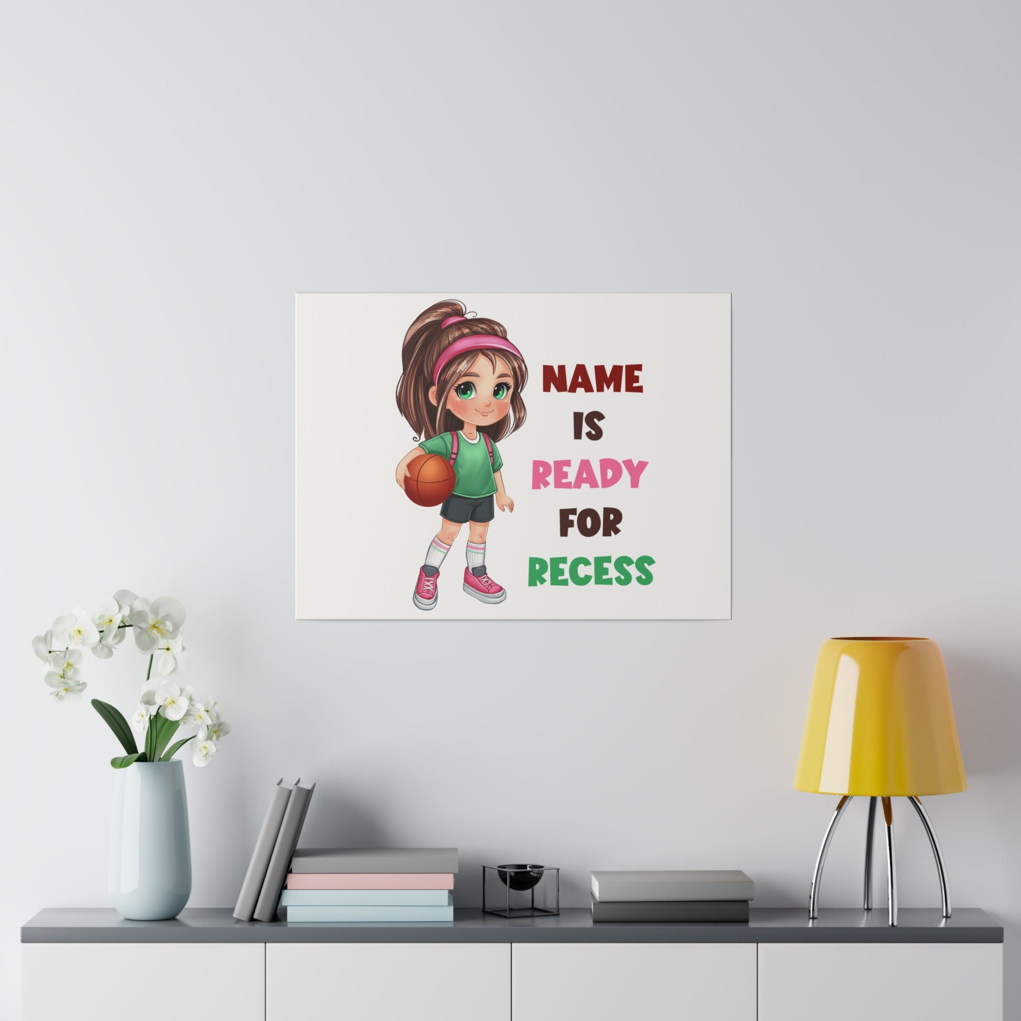 Recess Girl Matte Canvas, Stretched, 0.75"