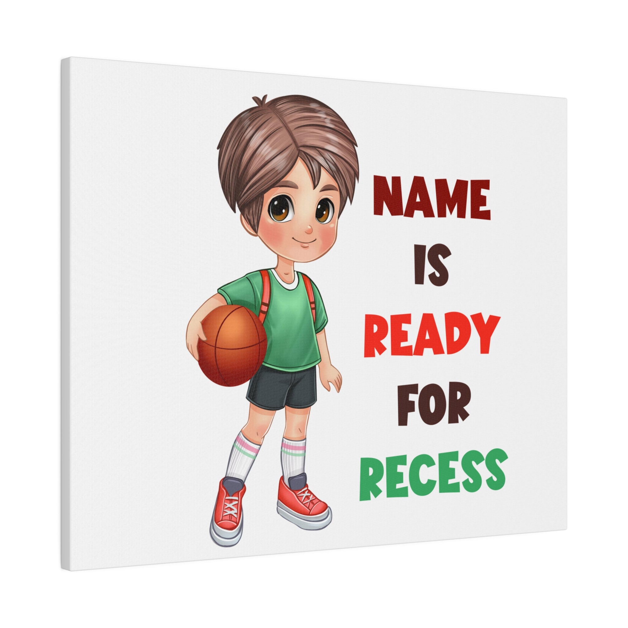 Recess Boy Matte Canvas, Stretched, 0.75"