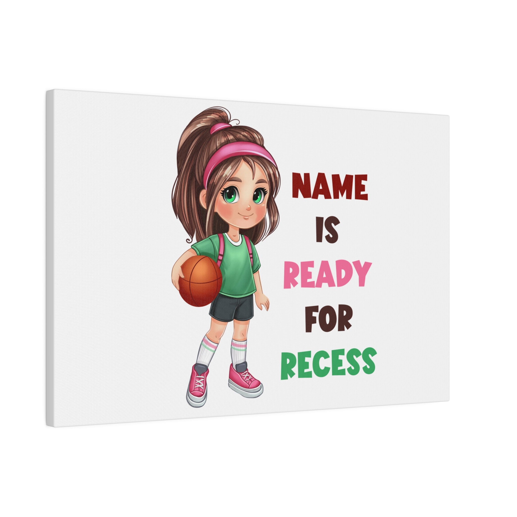 Recess Girl Matte Canvas, Stretched, 0.75"