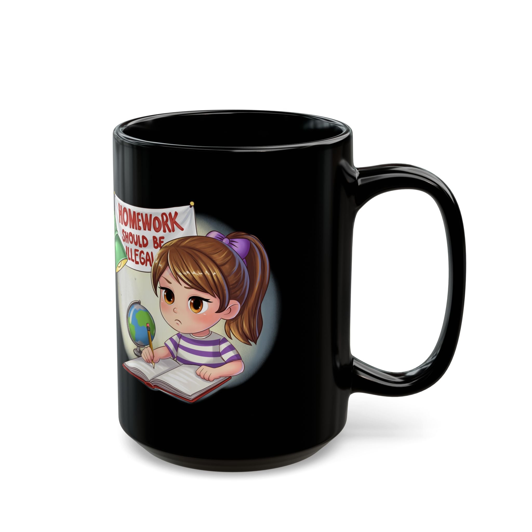 Homework should be illegal Black Mug (11oz)