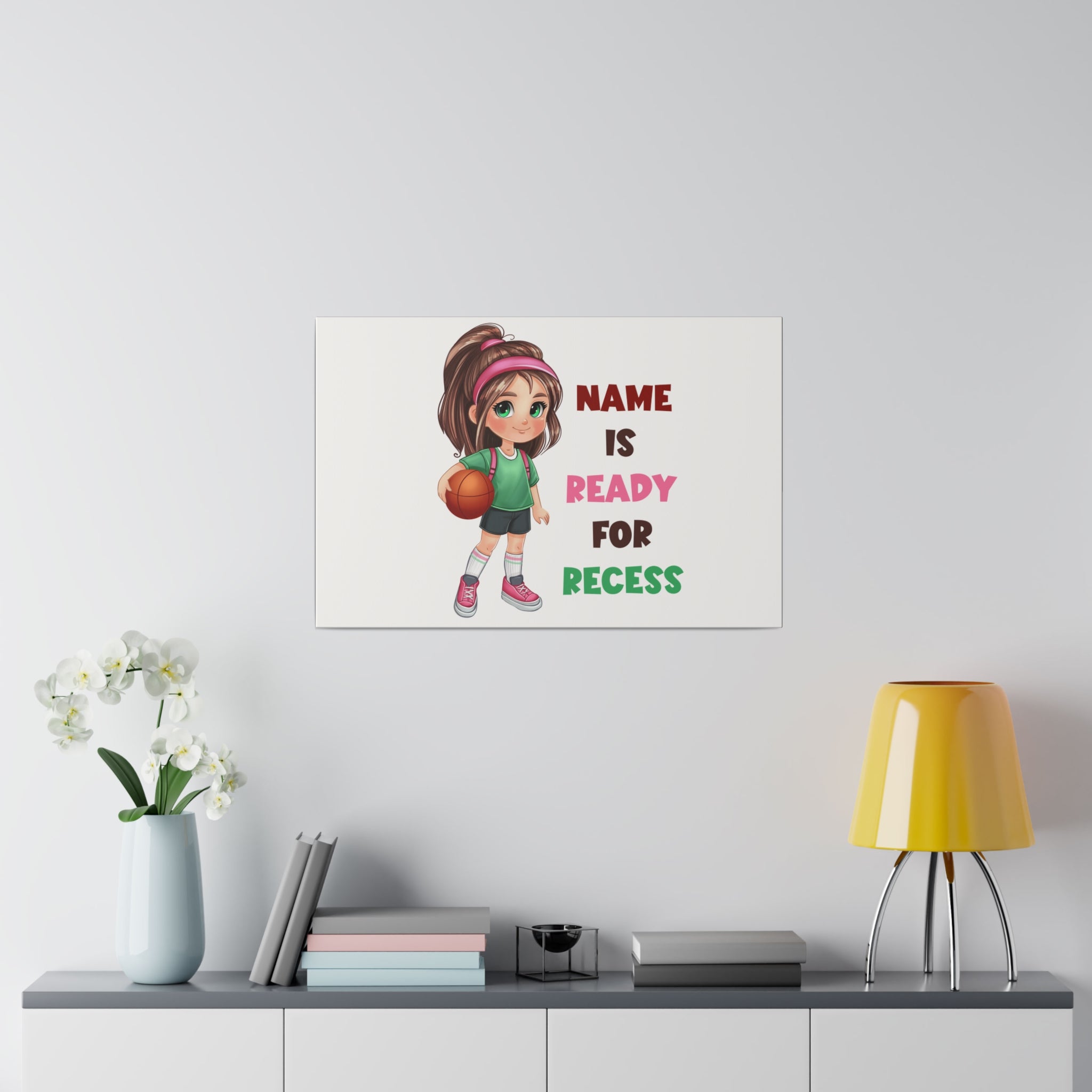 Recess Girl Matte Canvas, Stretched, 0.75"