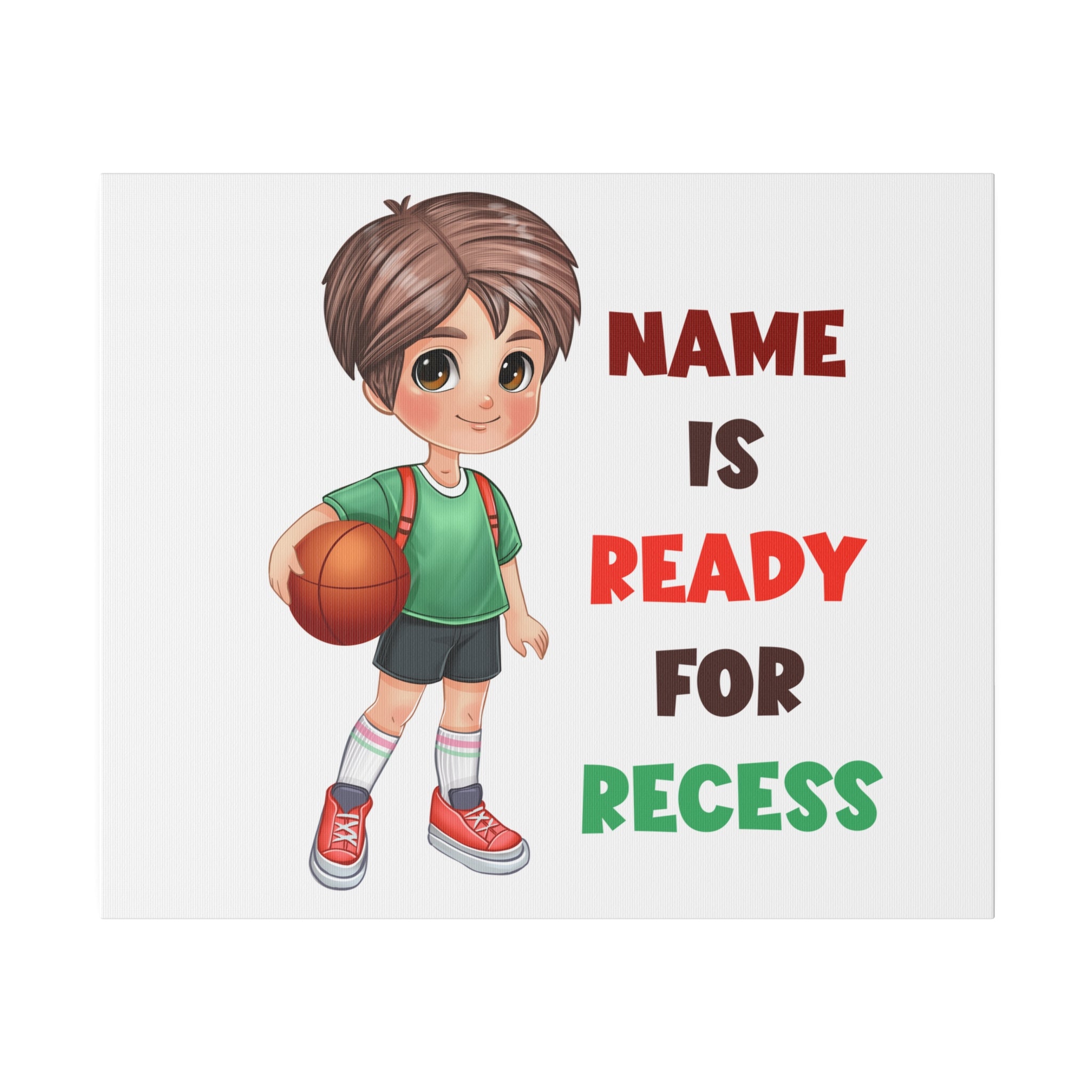 Recess Boy Matte Canvas, Stretched, 0.75"