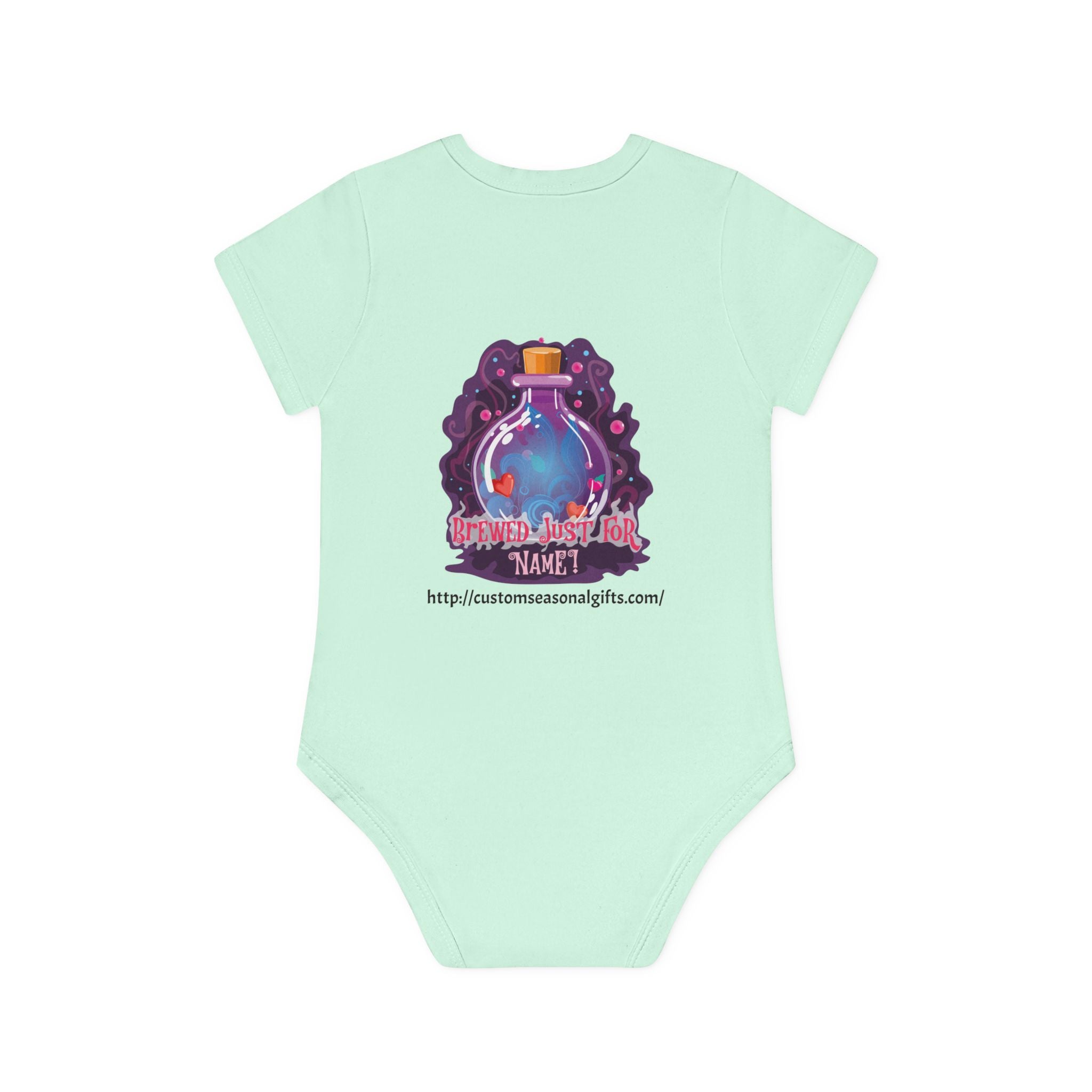 Baby Organic Short Sleeve Bodysuit - Brewed Just For You - Customizable