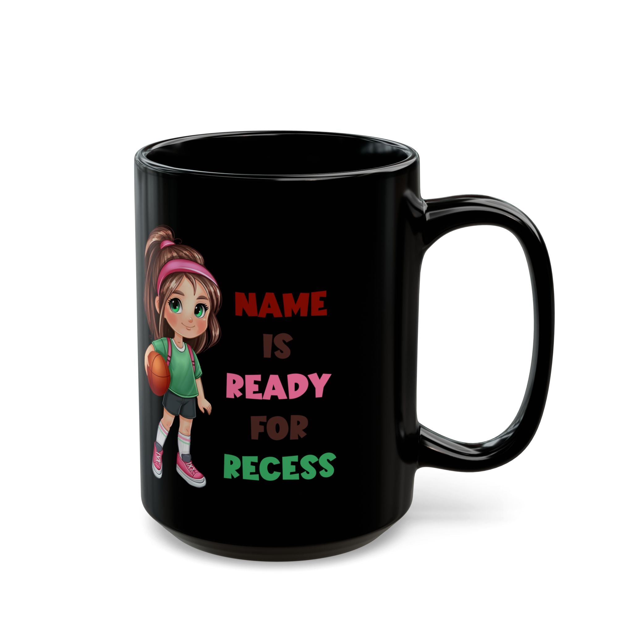 Recess Girl Black Mug (11oz, 15oz)