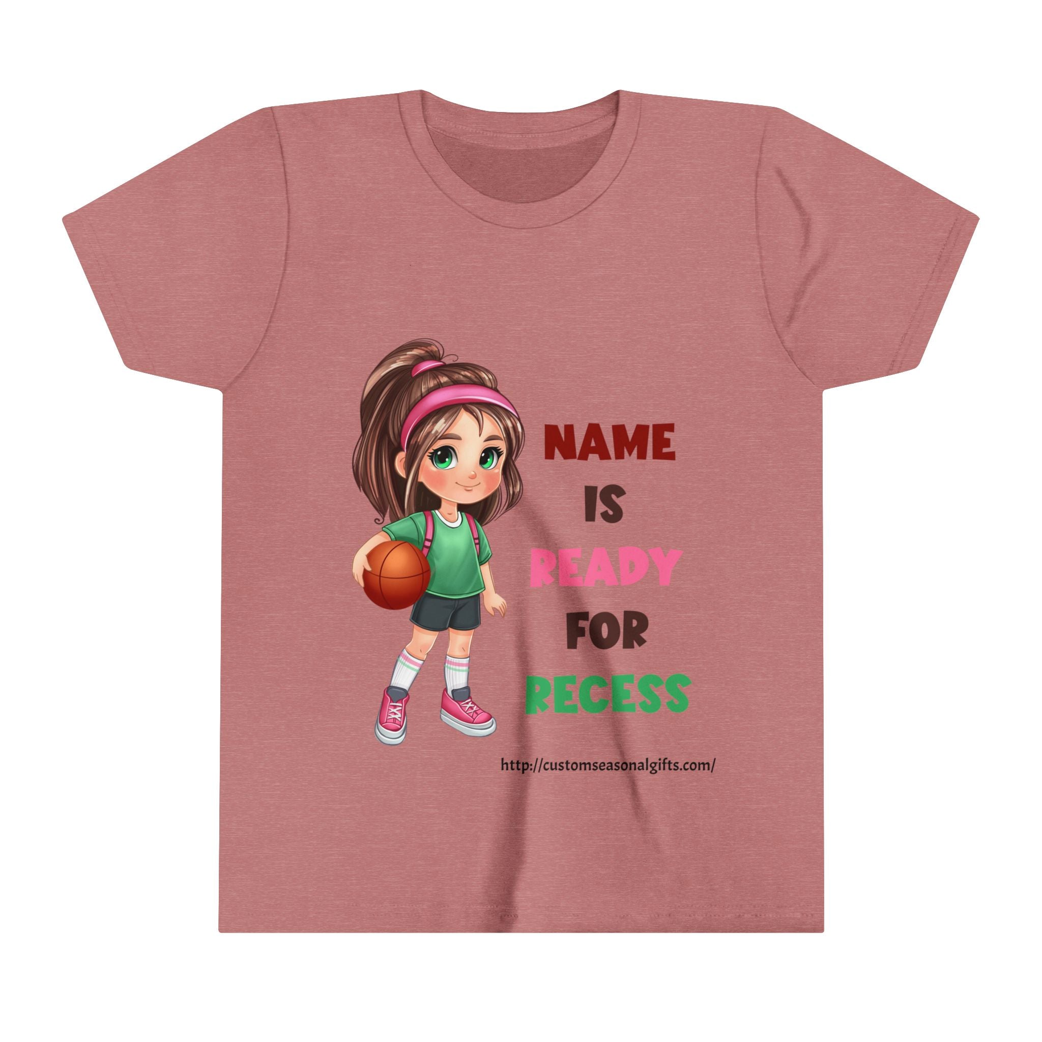 Ready For Recess Girl Customizable Youth Short Sleeve Tee