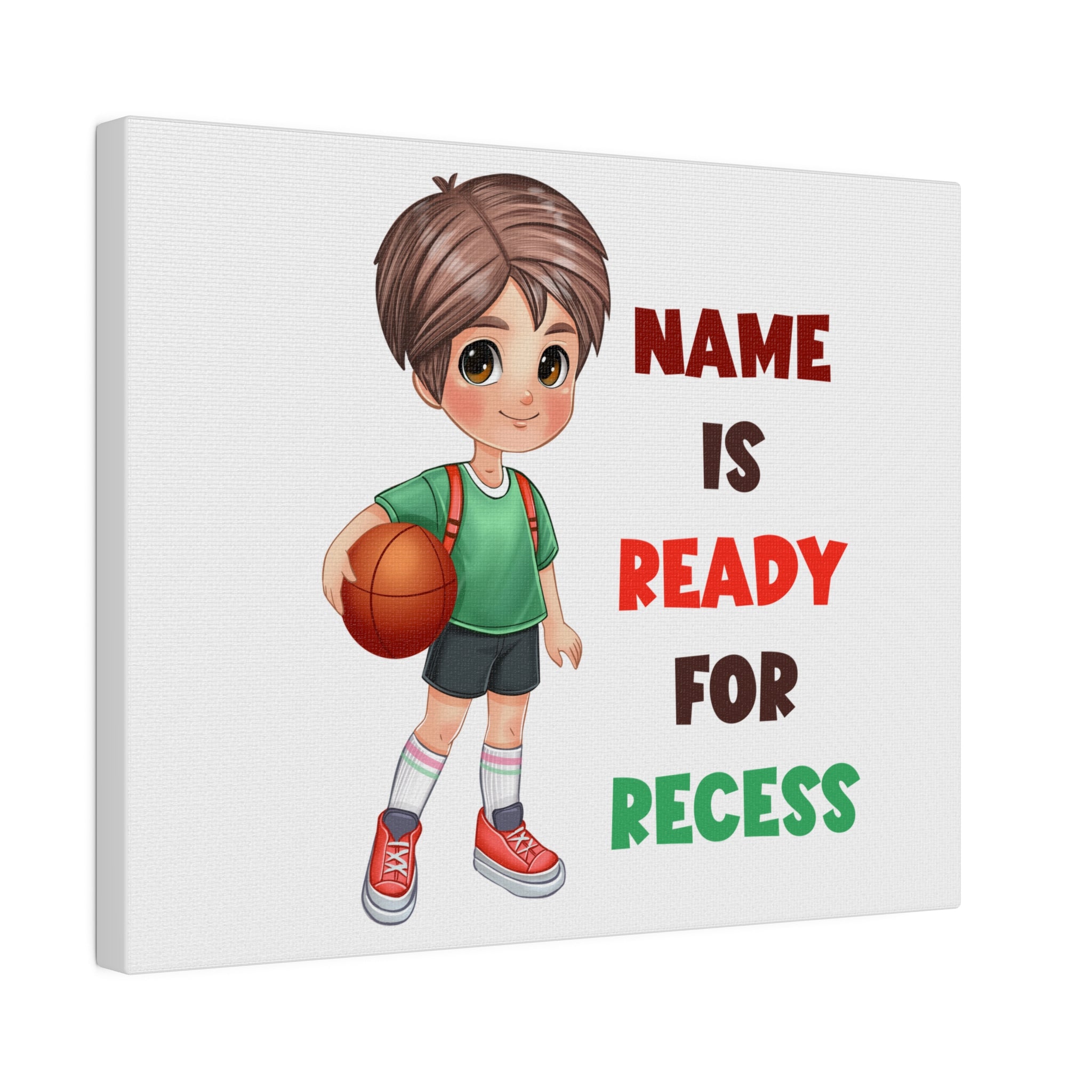 Recess Boy Matte Canvas, Stretched, 0.75"