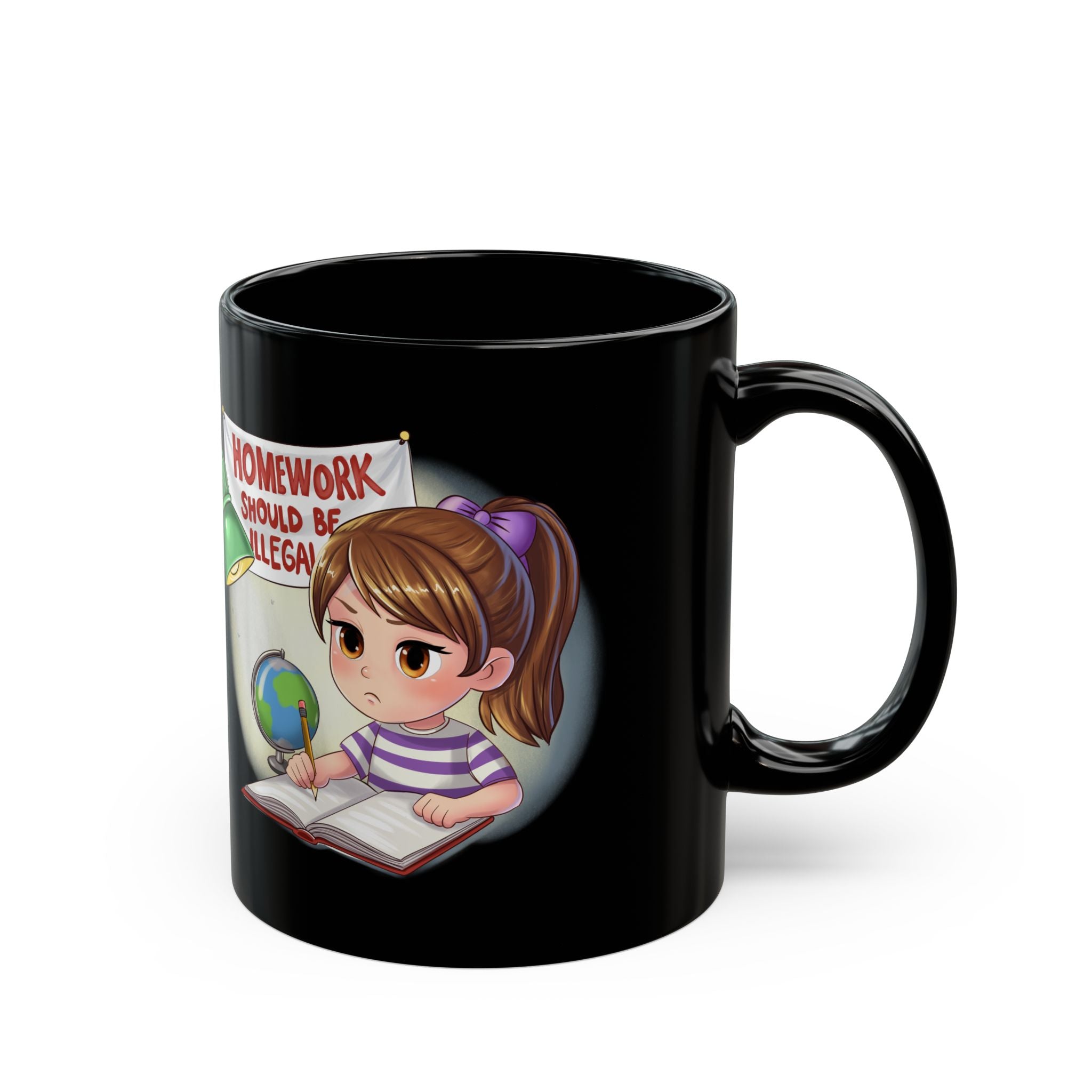 Homework should be illegal Black Mug (11oz)