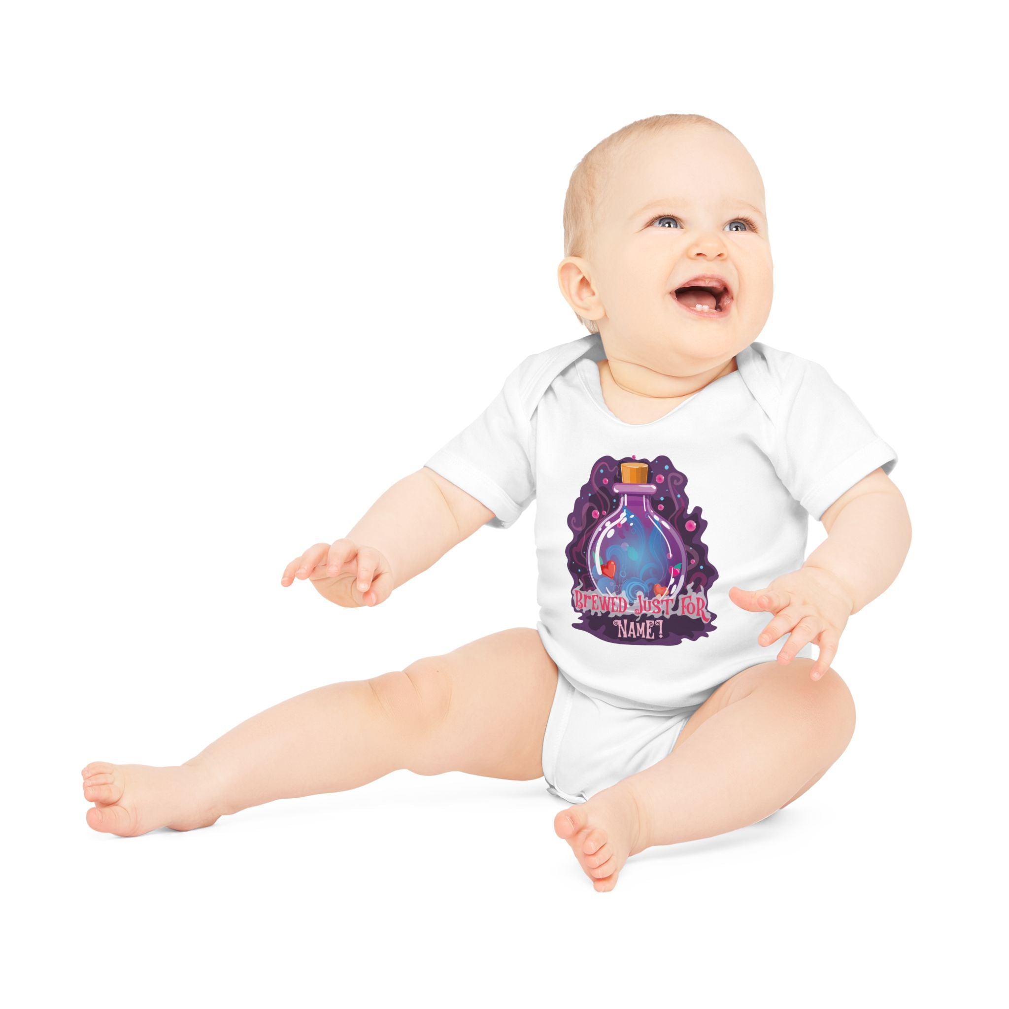 Baby Organic Short Sleeve Bodysuit - Brewed Just For You - Customizable