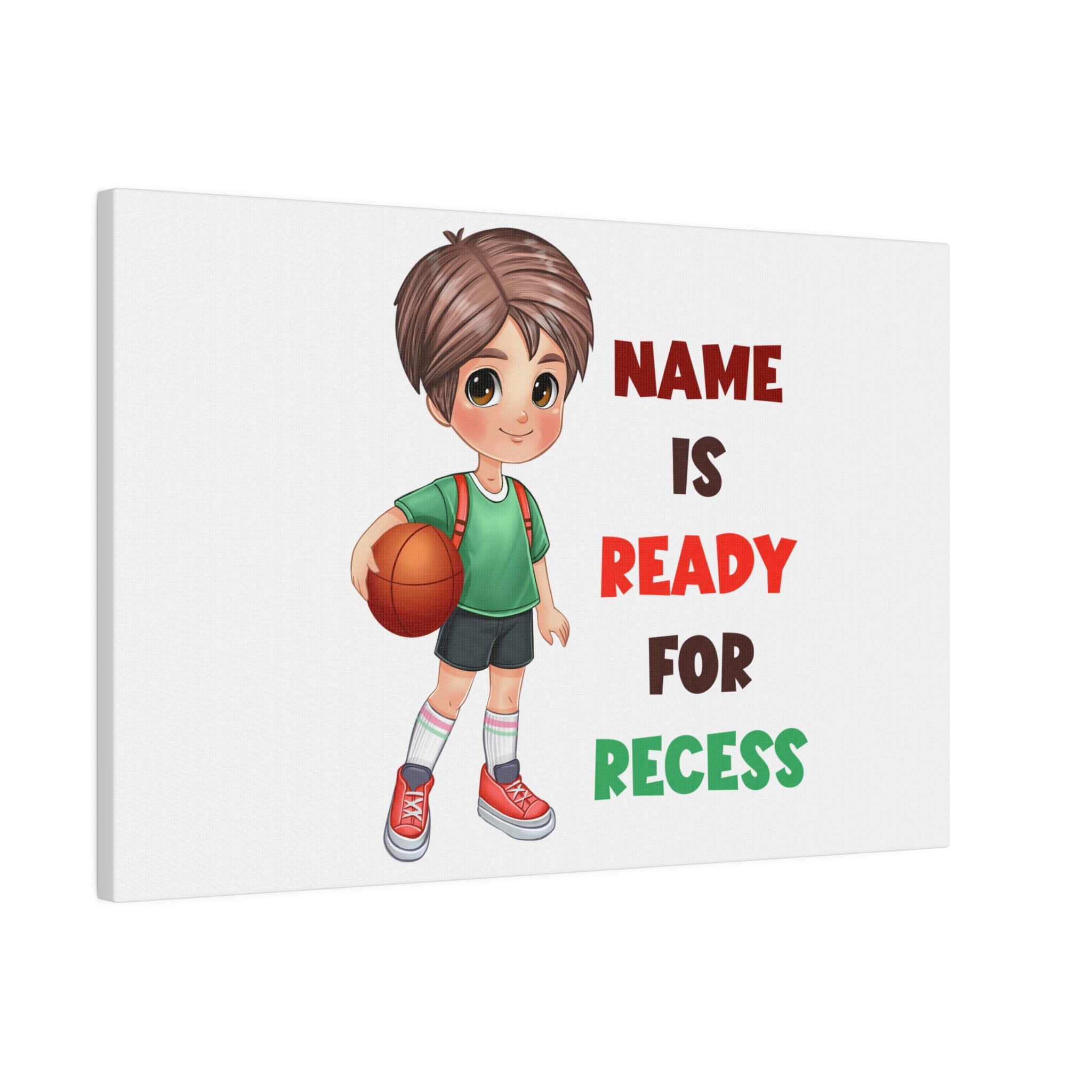 Recess Boy Matte Canvas, Stretched, 0.75"