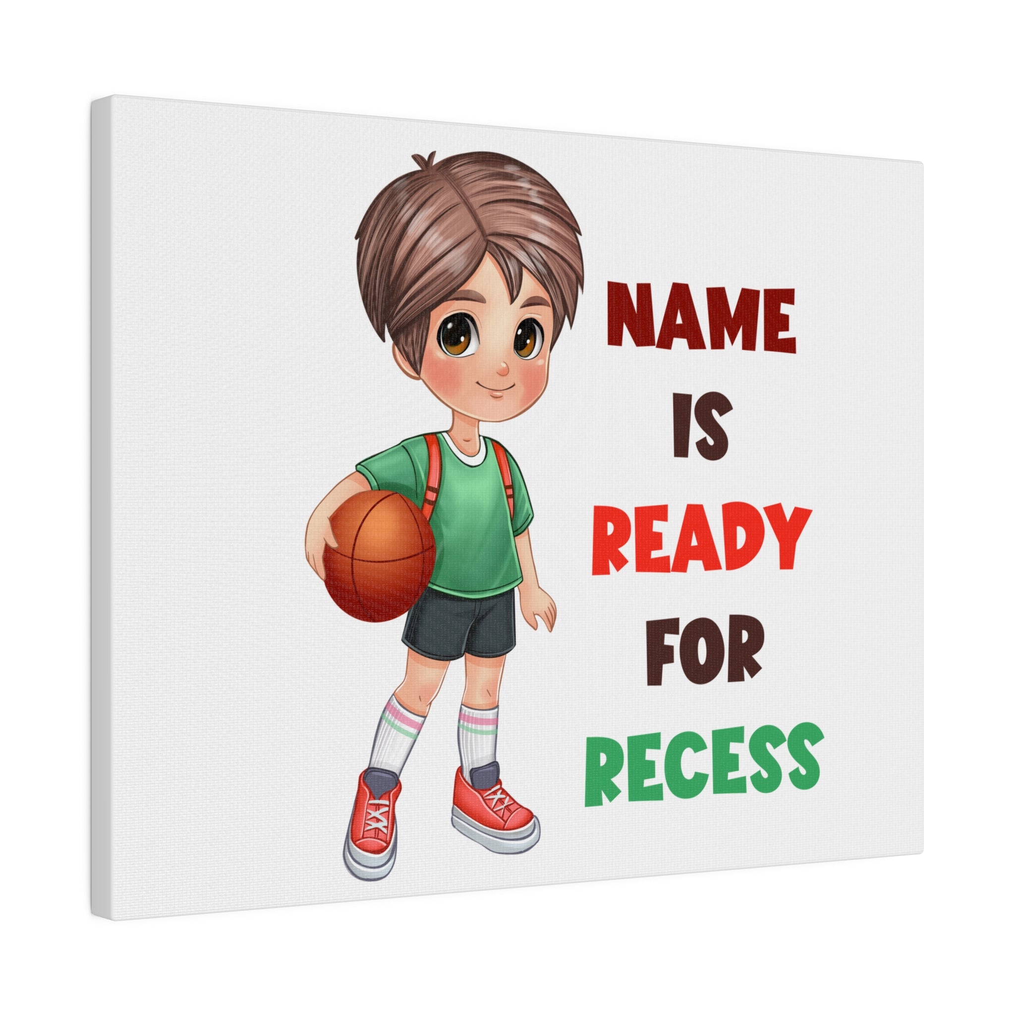 Recess Boy Matte Canvas, Stretched, 0.75"