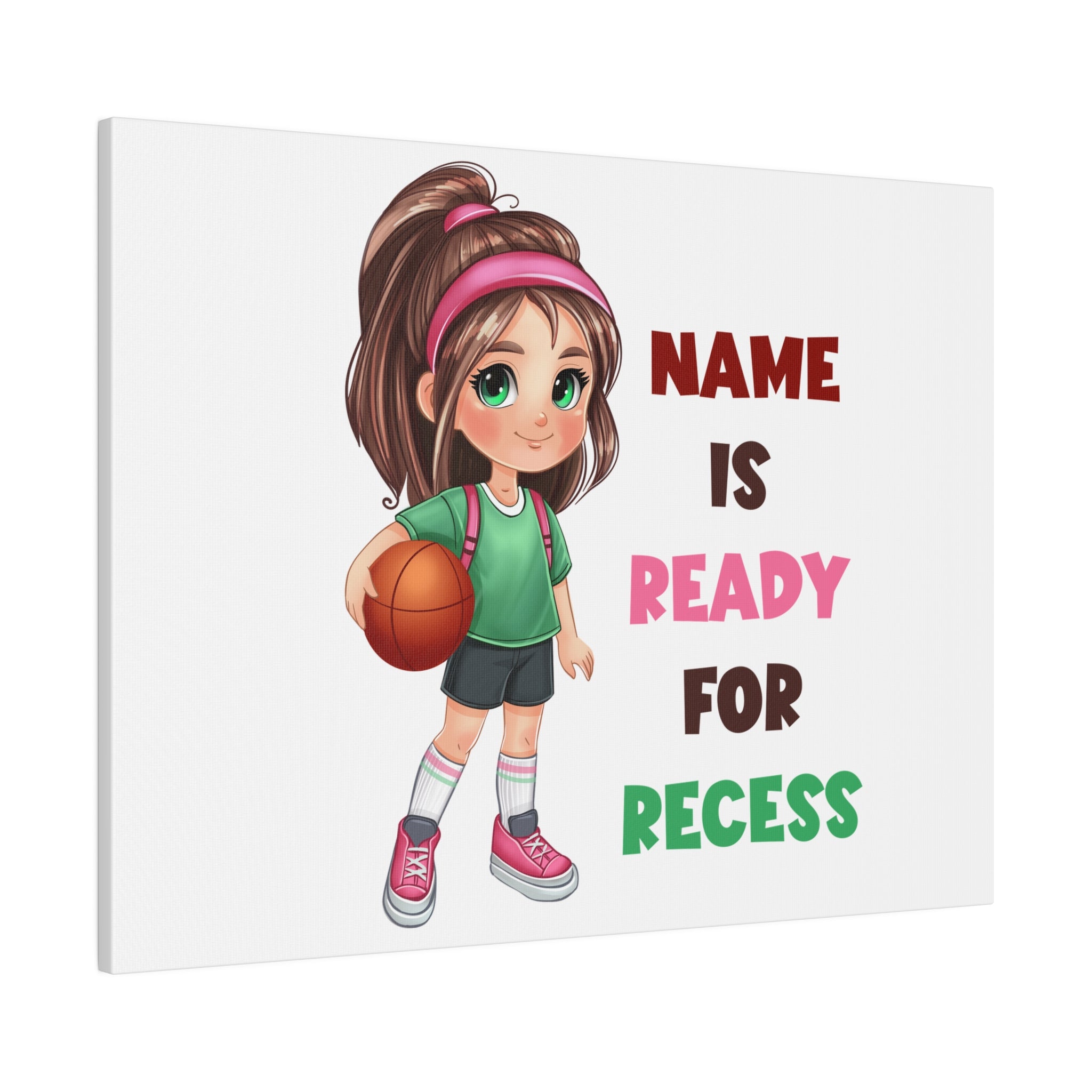 Recess Girl Matte Canvas, Stretched, 0.75"