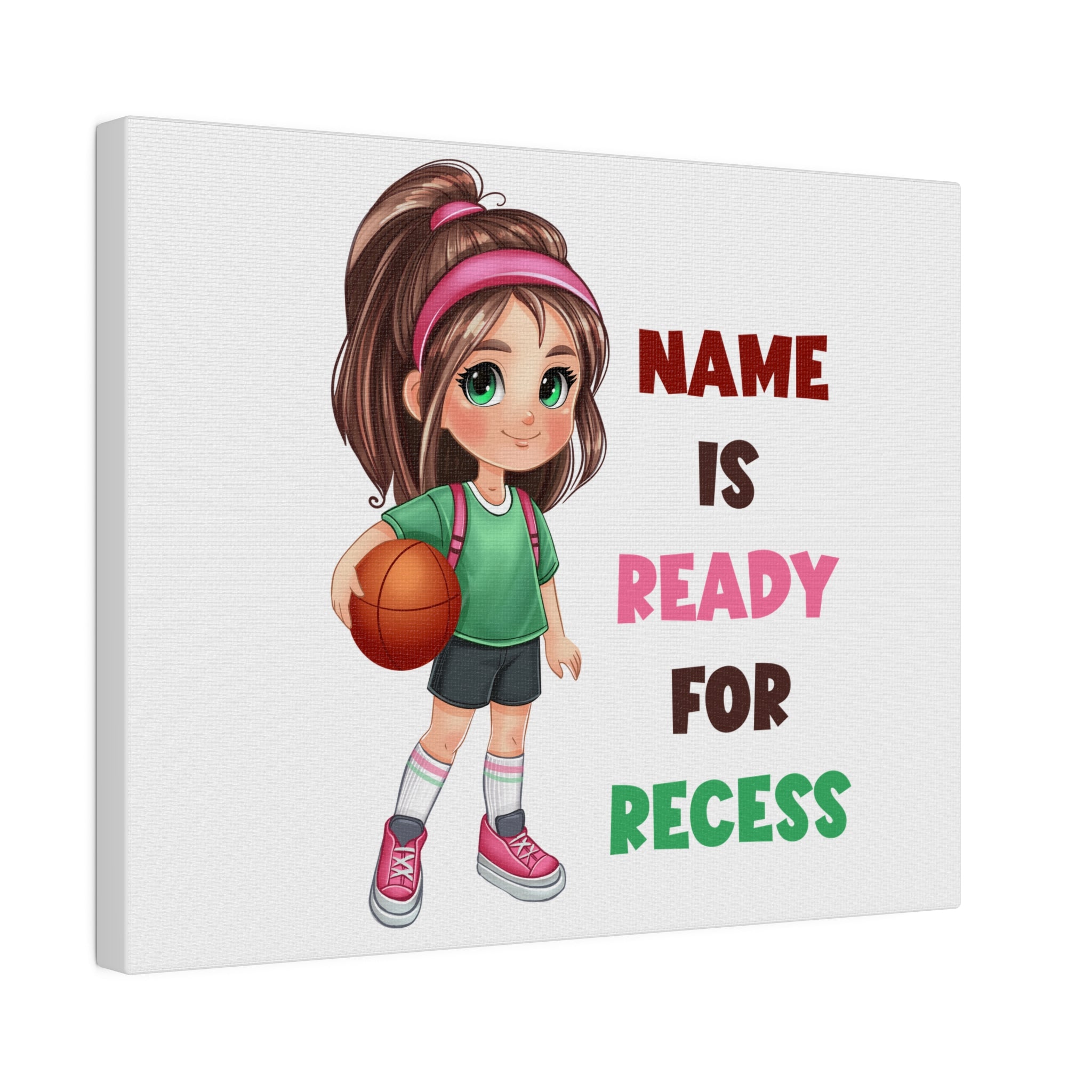 Recess Girl Matte Canvas, Stretched, 0.75"