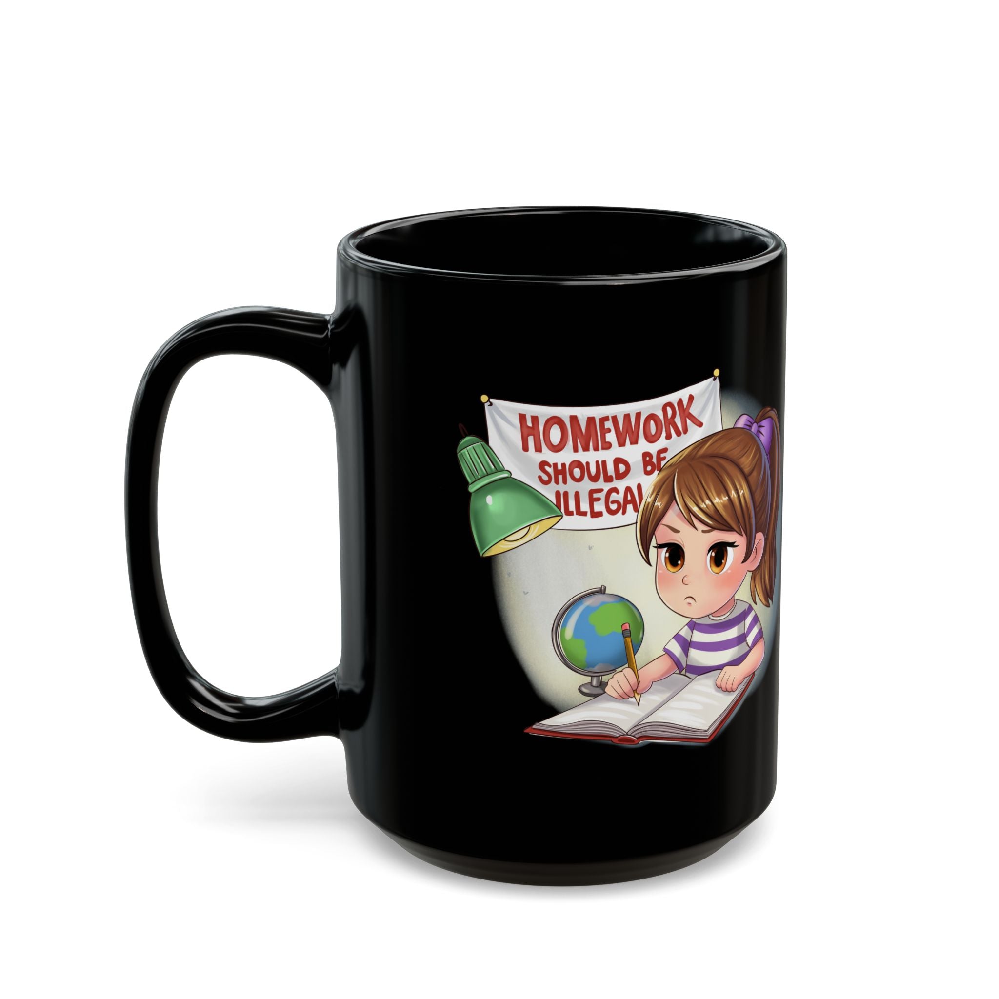 Homework should be illegal Black Mug (11oz)