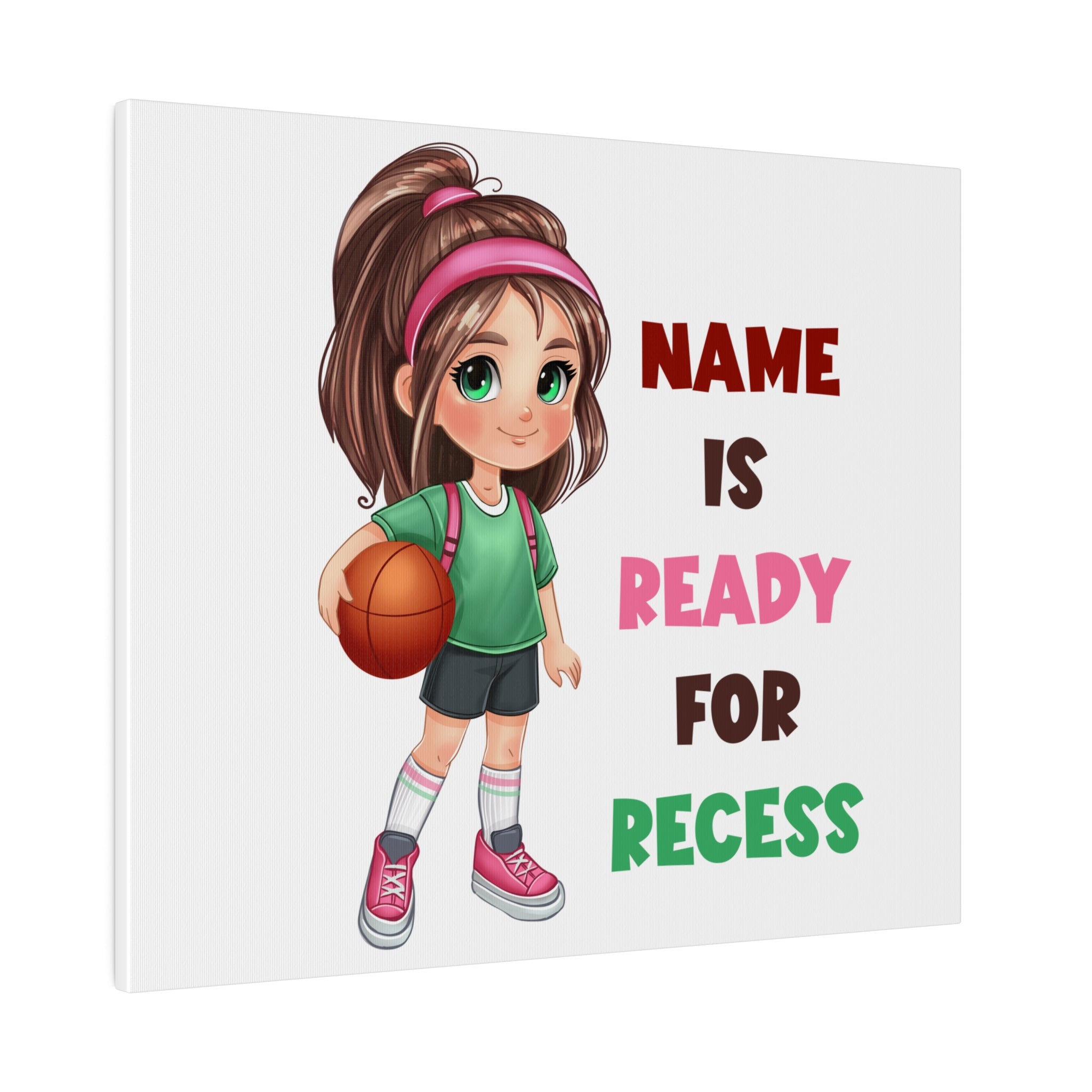 Recess Girl Matte Canvas, Stretched, 0.75"