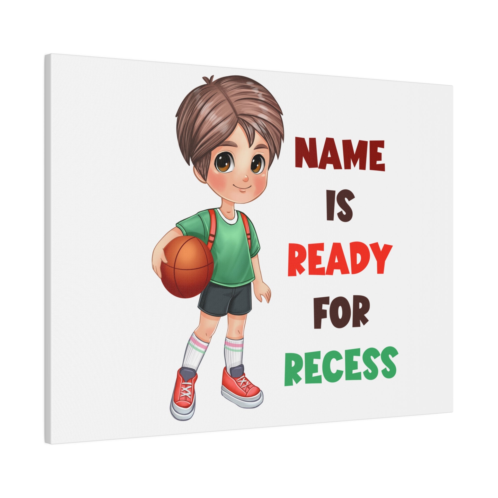 Recess Boy Matte Canvas, Stretched, 0.75"