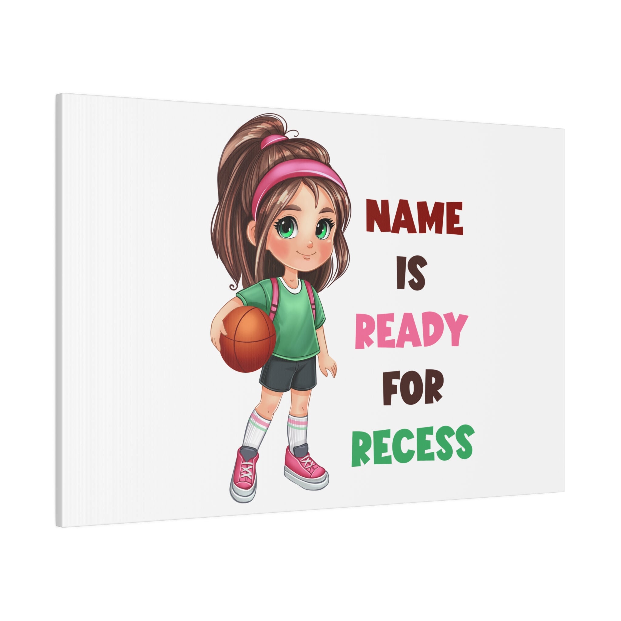 Recess Girl Matte Canvas, Stretched, 0.75"