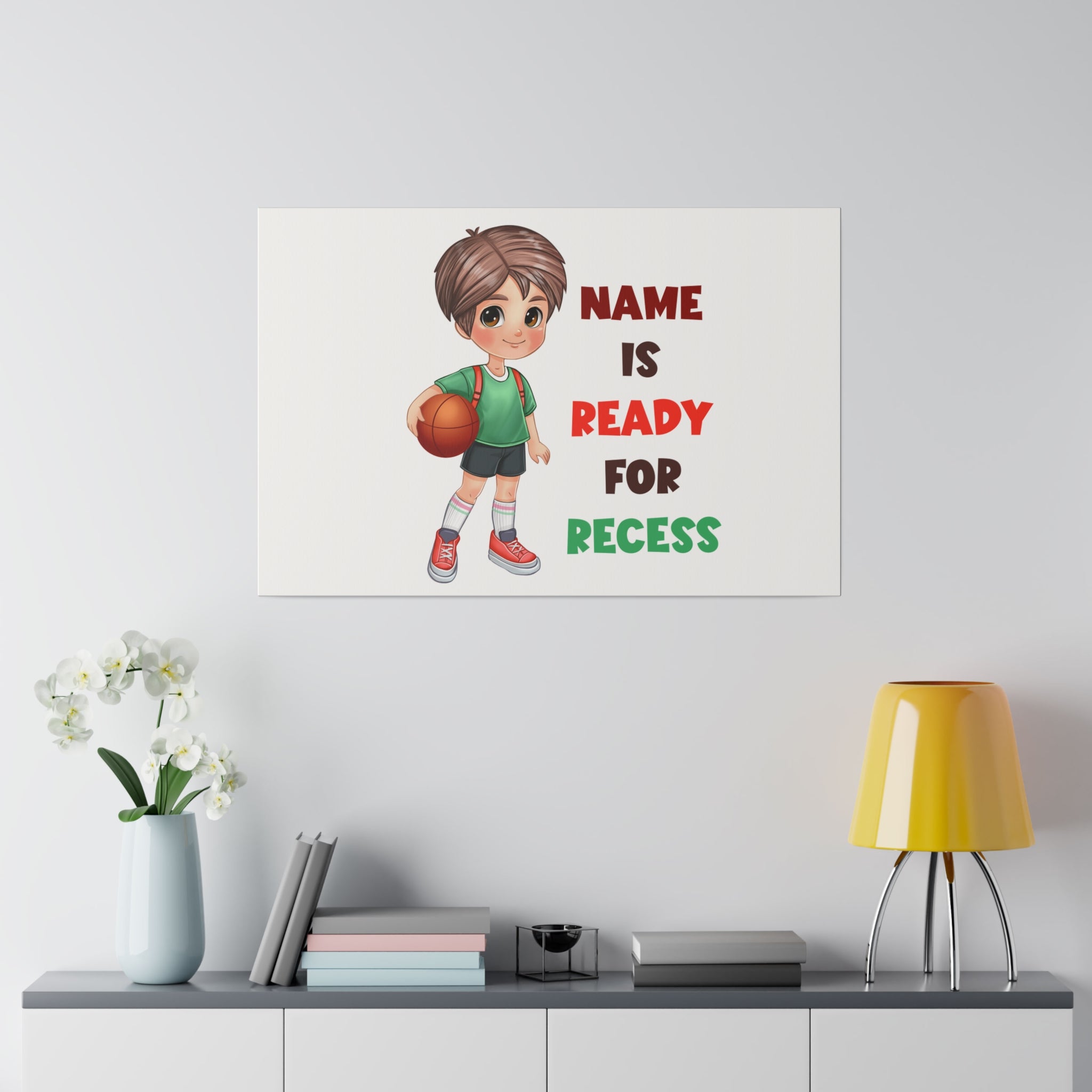 Recess Boy Matte Canvas, Stretched, 0.75"