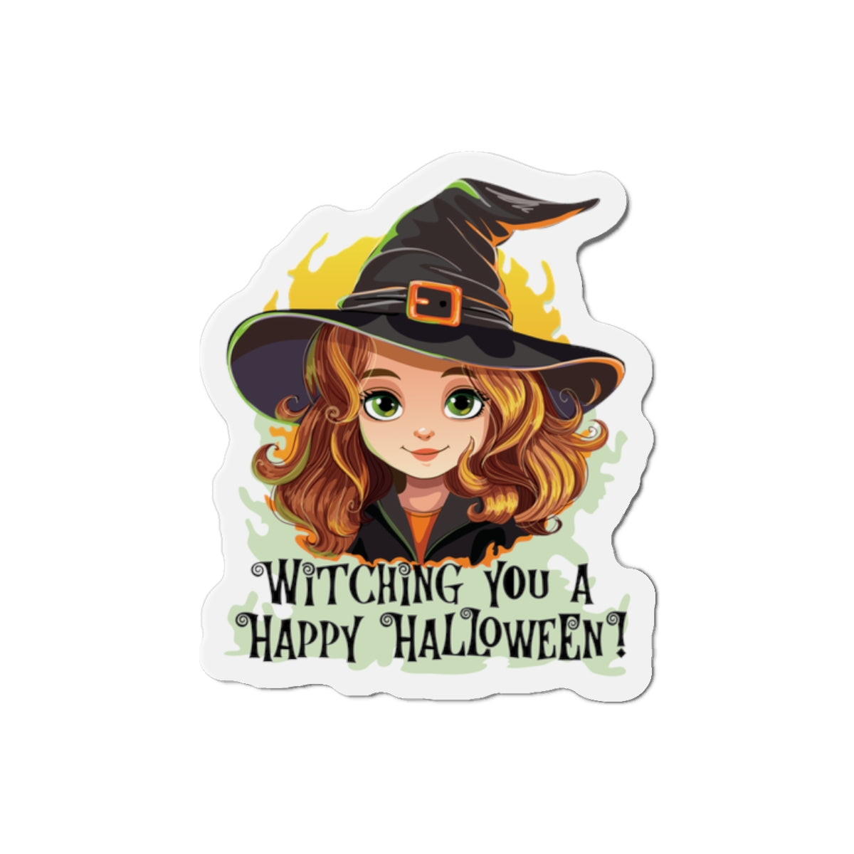 witching you halloween Die-Cut Magnets