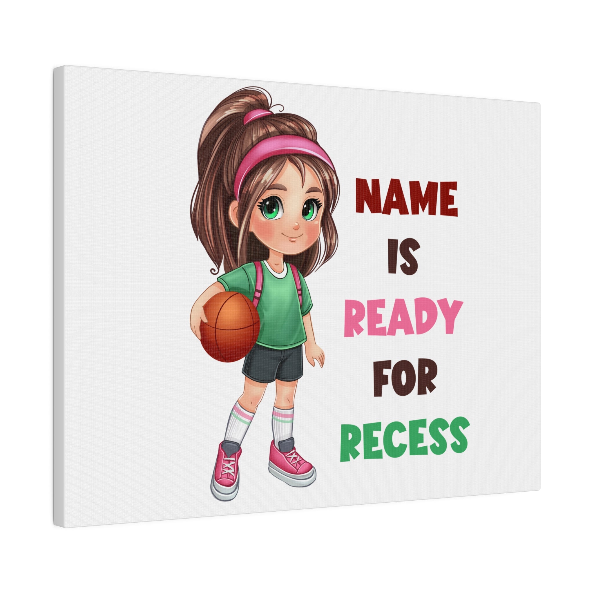 Recess Girl Matte Canvas, Stretched, 0.75"