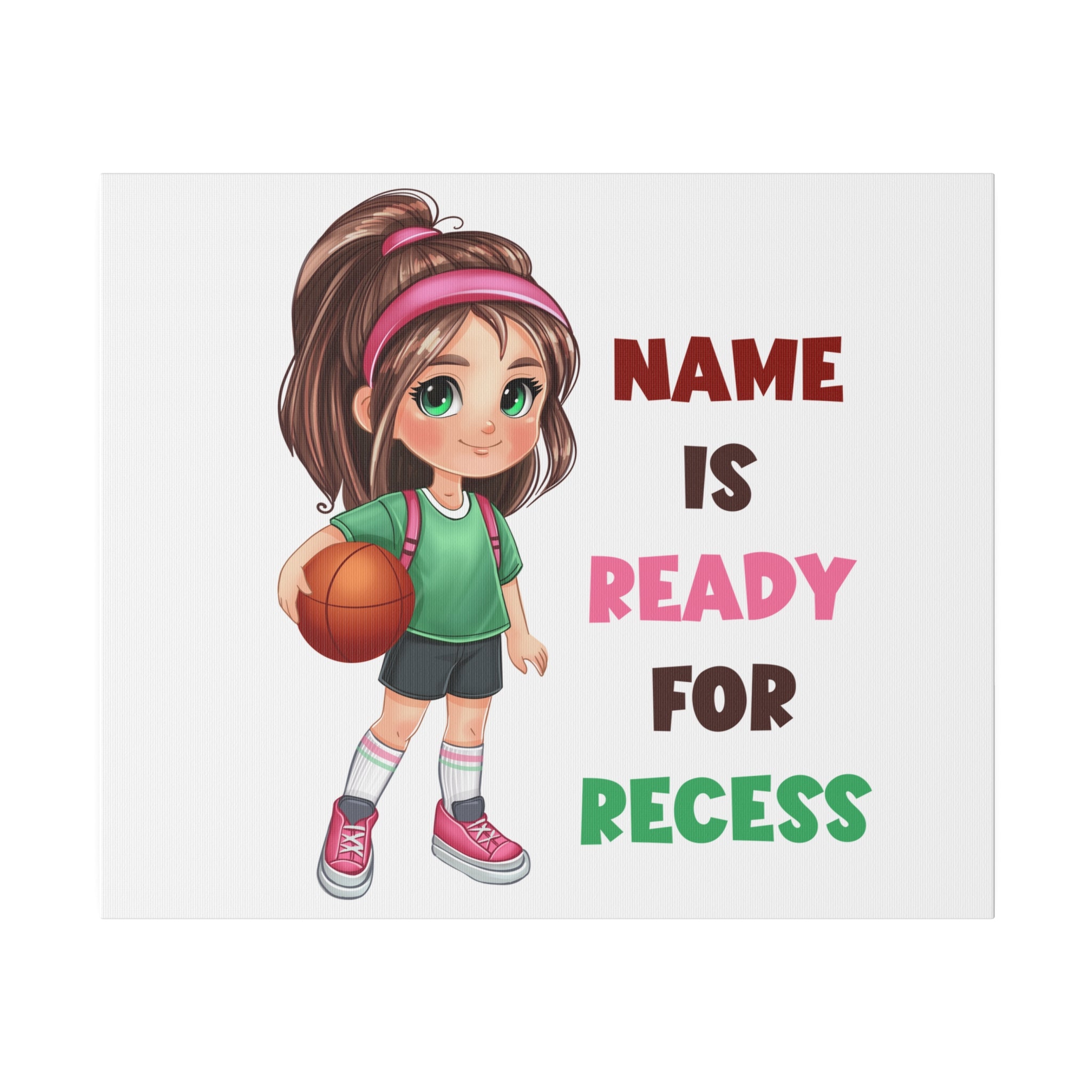 Recess Girl Matte Canvas, Stretched, 0.75"