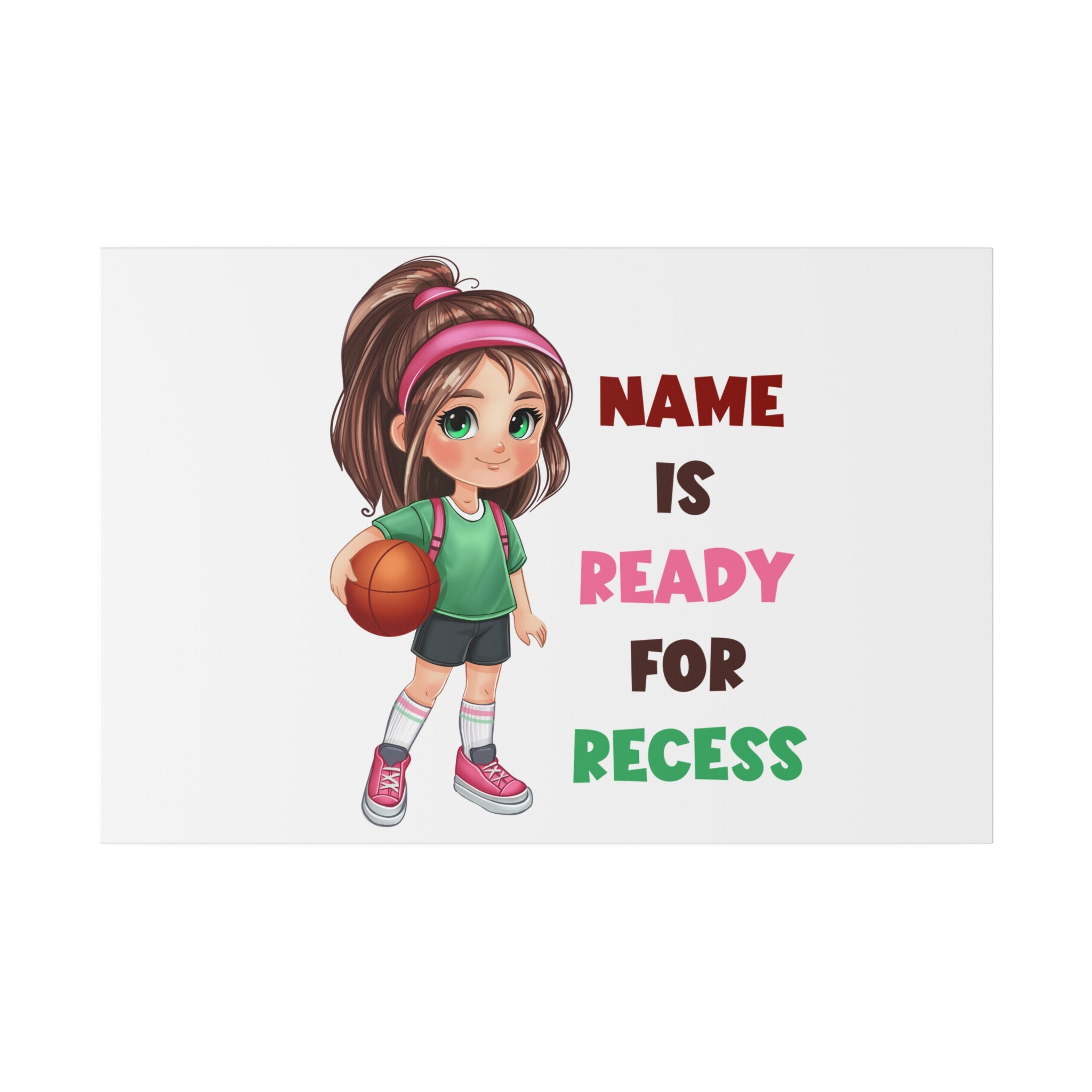 Recess Girl Matte Canvas, Stretched, 0.75"