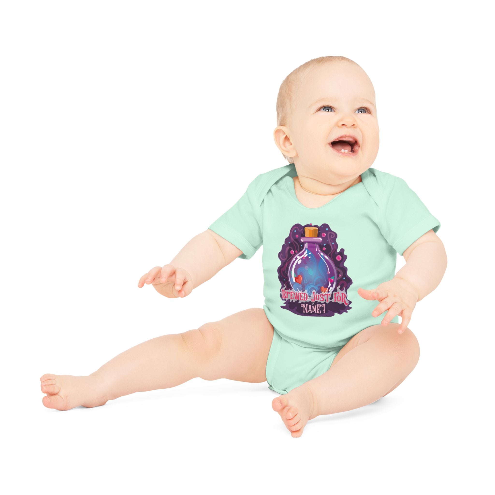 Baby Organic Short Sleeve Bodysuit - Brewed Just For You - Customizable