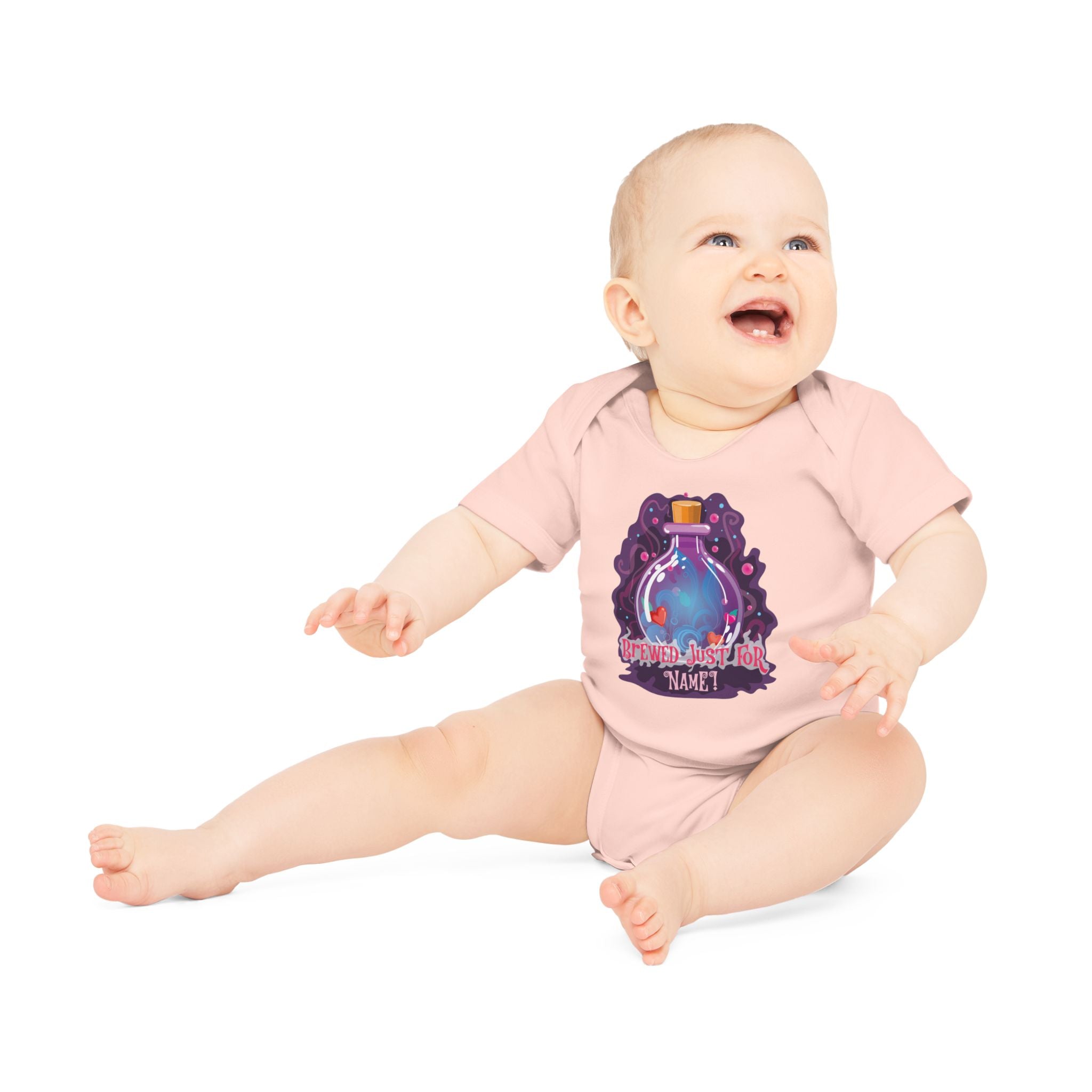 Baby Organic Short Sleeve Bodysuit - Brewed Just For You - Customizable