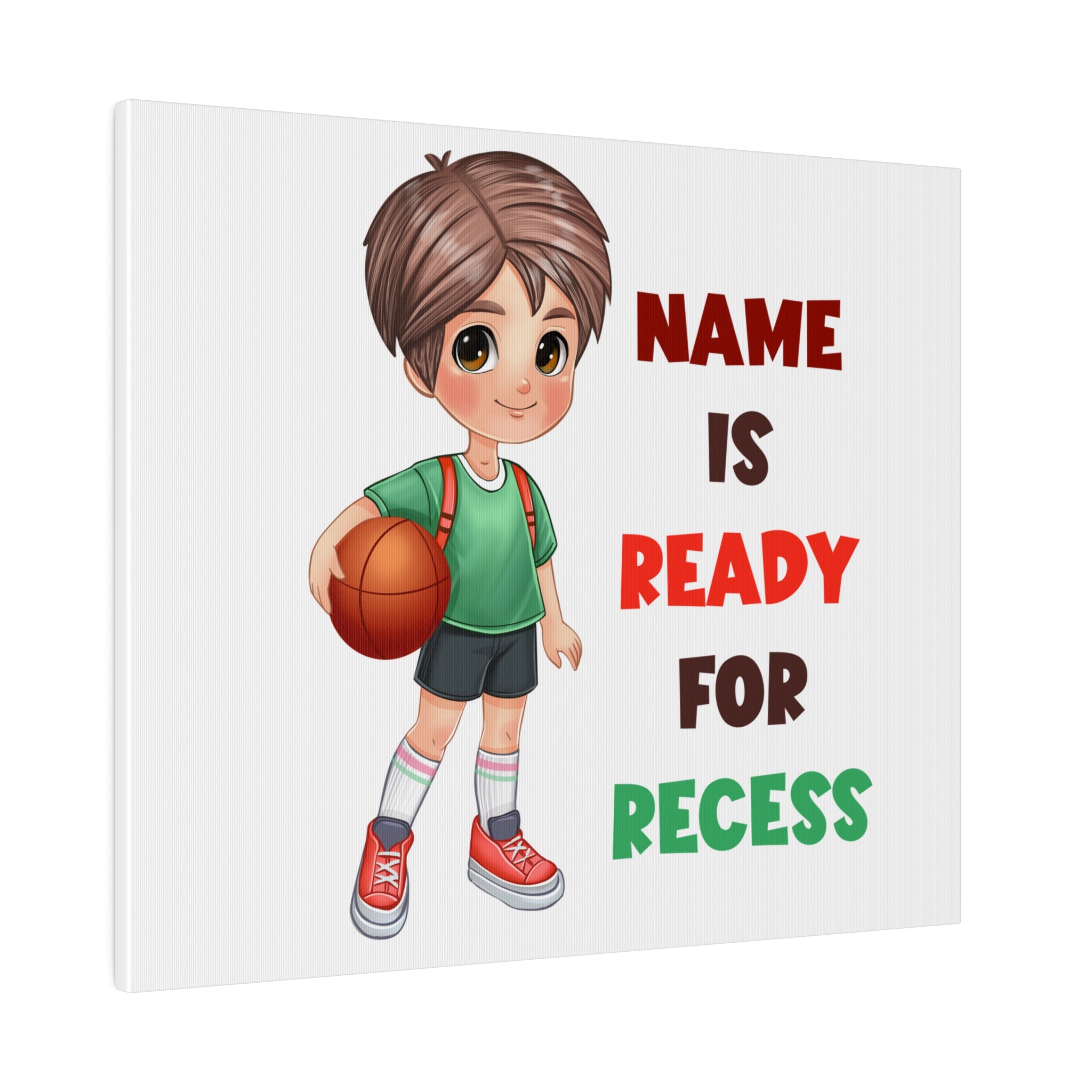 Recess Boy Matte Canvas, Stretched, 0.75"